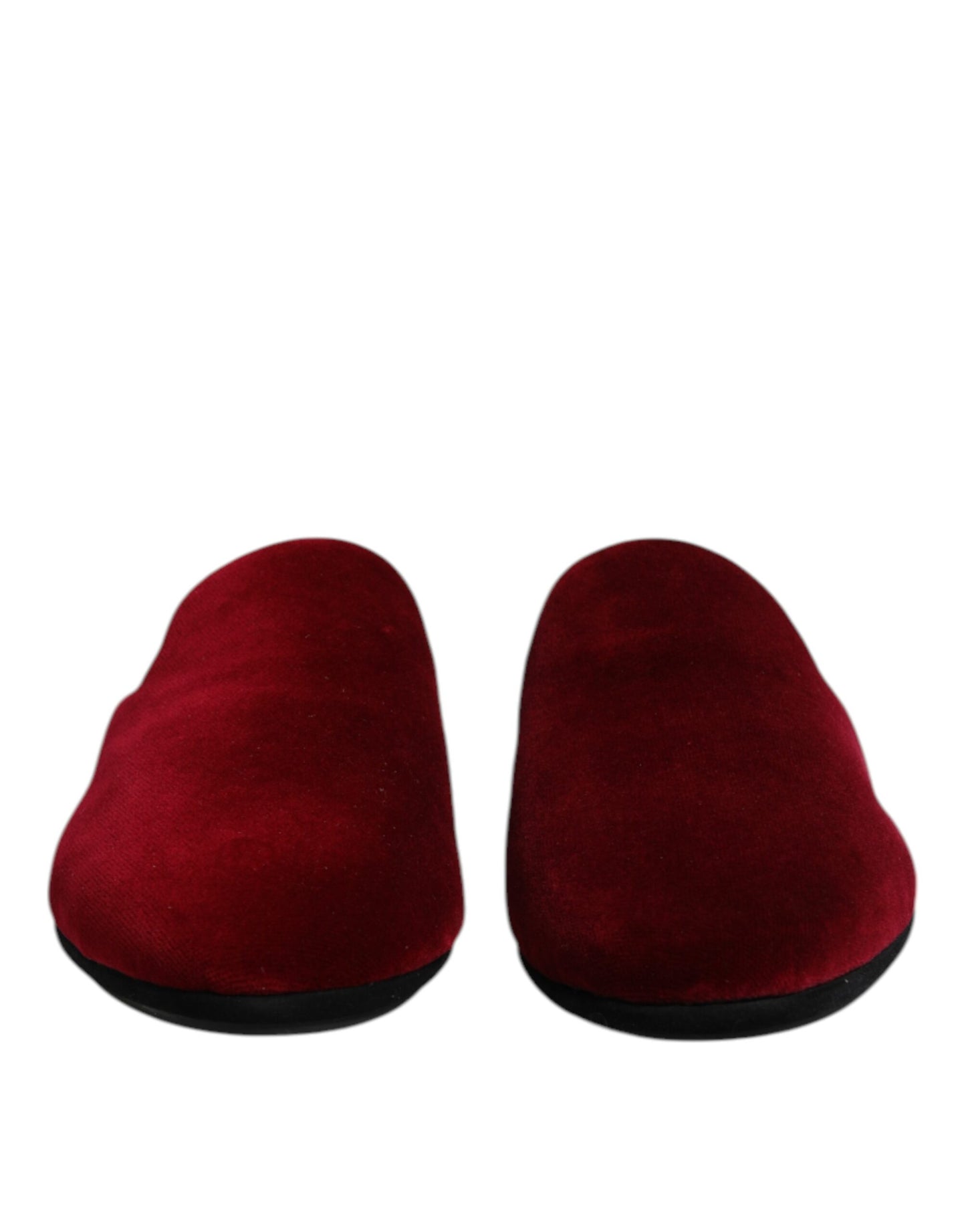 Dolce & Gabbana – Flache Slipper aus rotem Viskosesamt