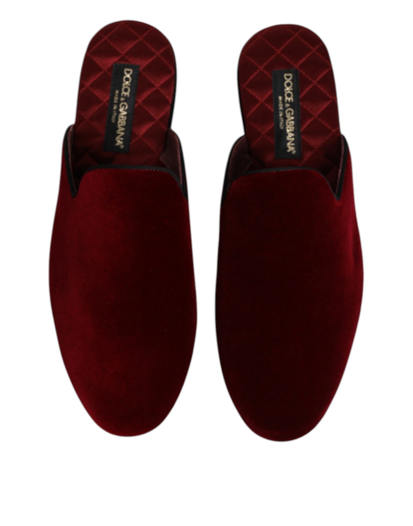 Dolce & Gabbana – Flache Slipper aus rotem Viskosesamt