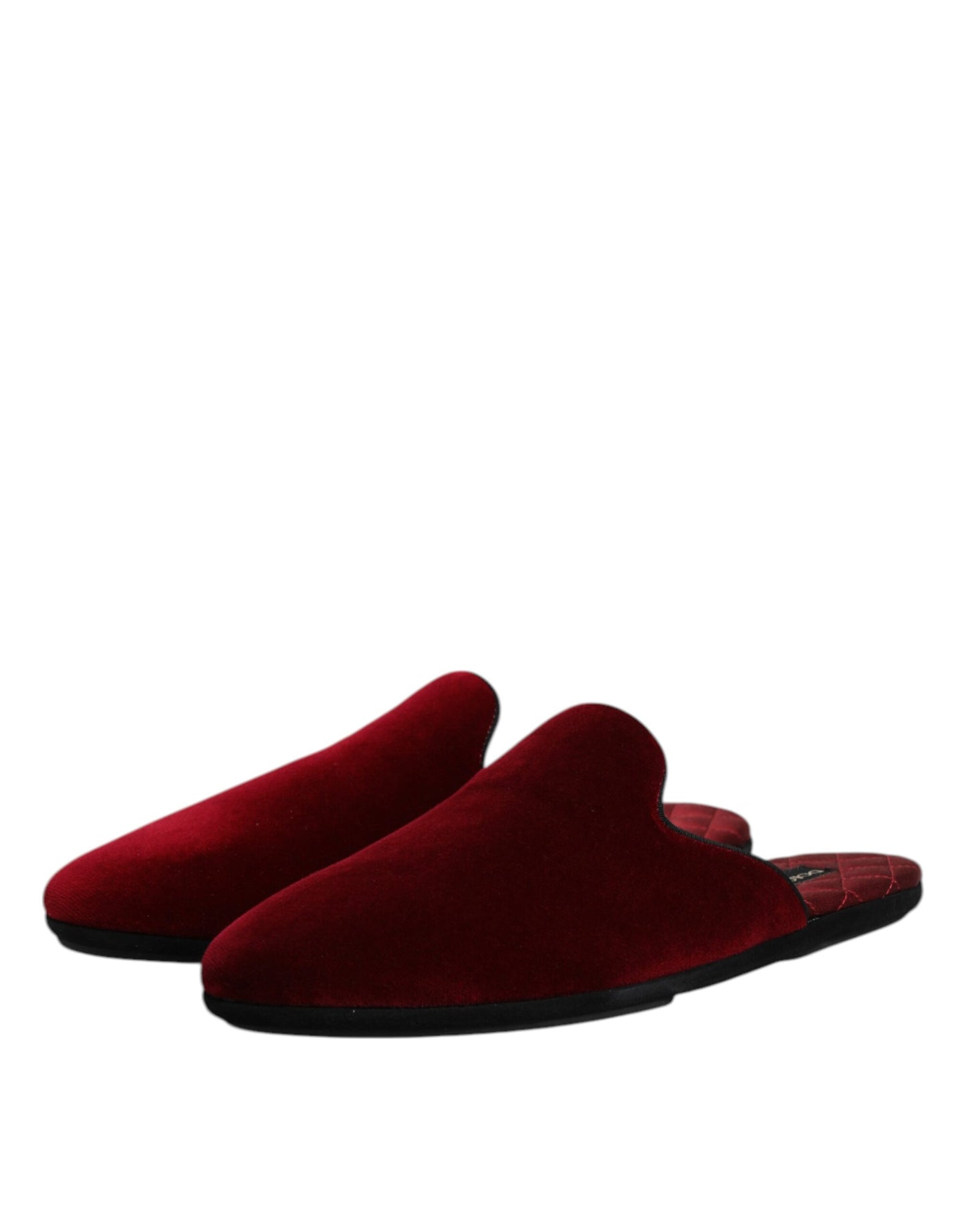 Dolce & Gabbana – Flache Slipper aus rotem Viskosesamt