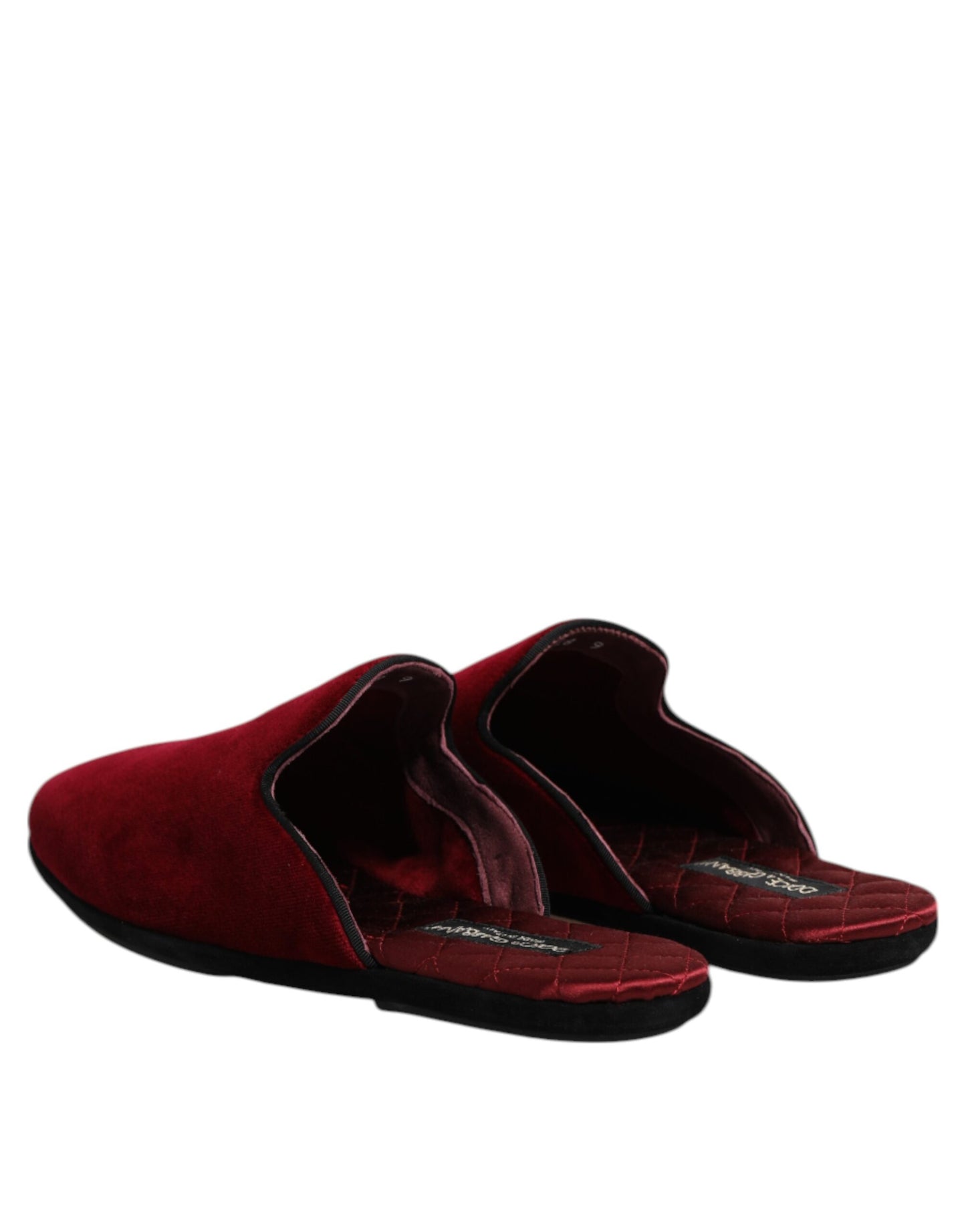 Dolce & Gabbana – Flache Slipper aus rotem Viskosesamt