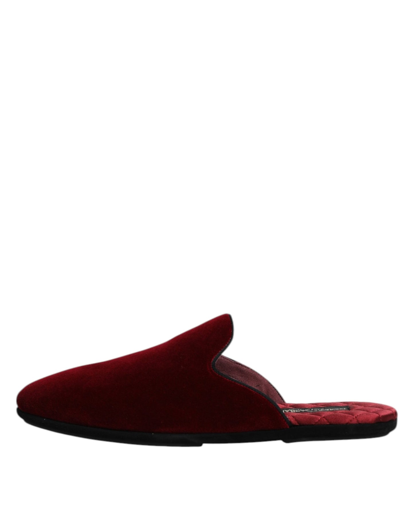 Dolce & Gabbana – Flache Slipper aus rotem Viskosesamt