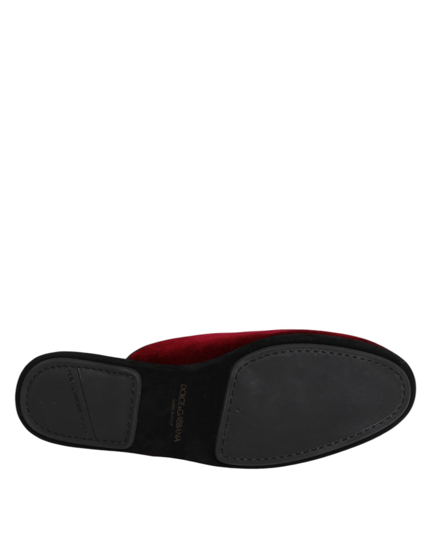 Dolce & Gabbana – Flache Slipper aus rotem Viskosesamt