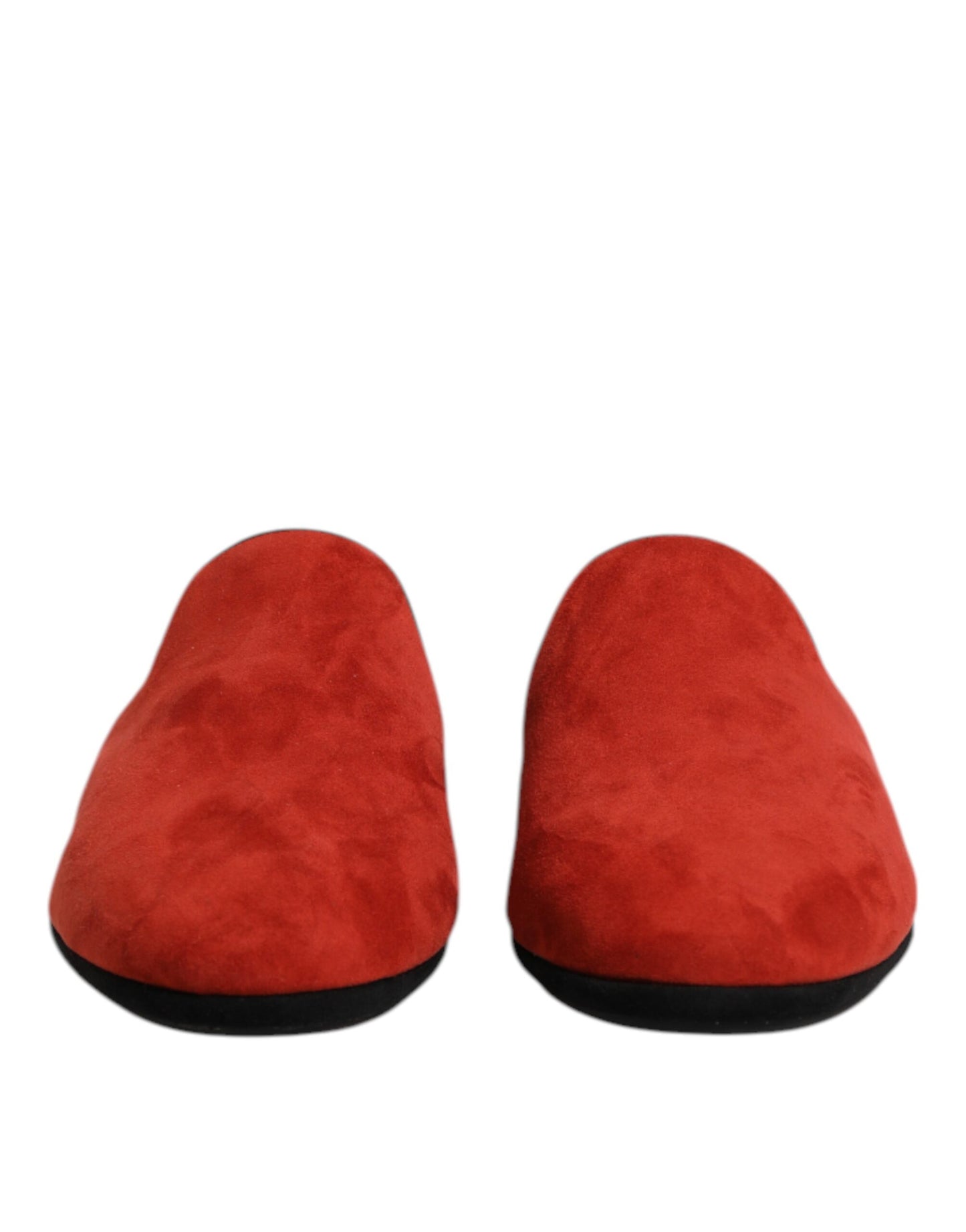 Dolce & Gabbana – Flache Slipper aus Wildleder in Orange