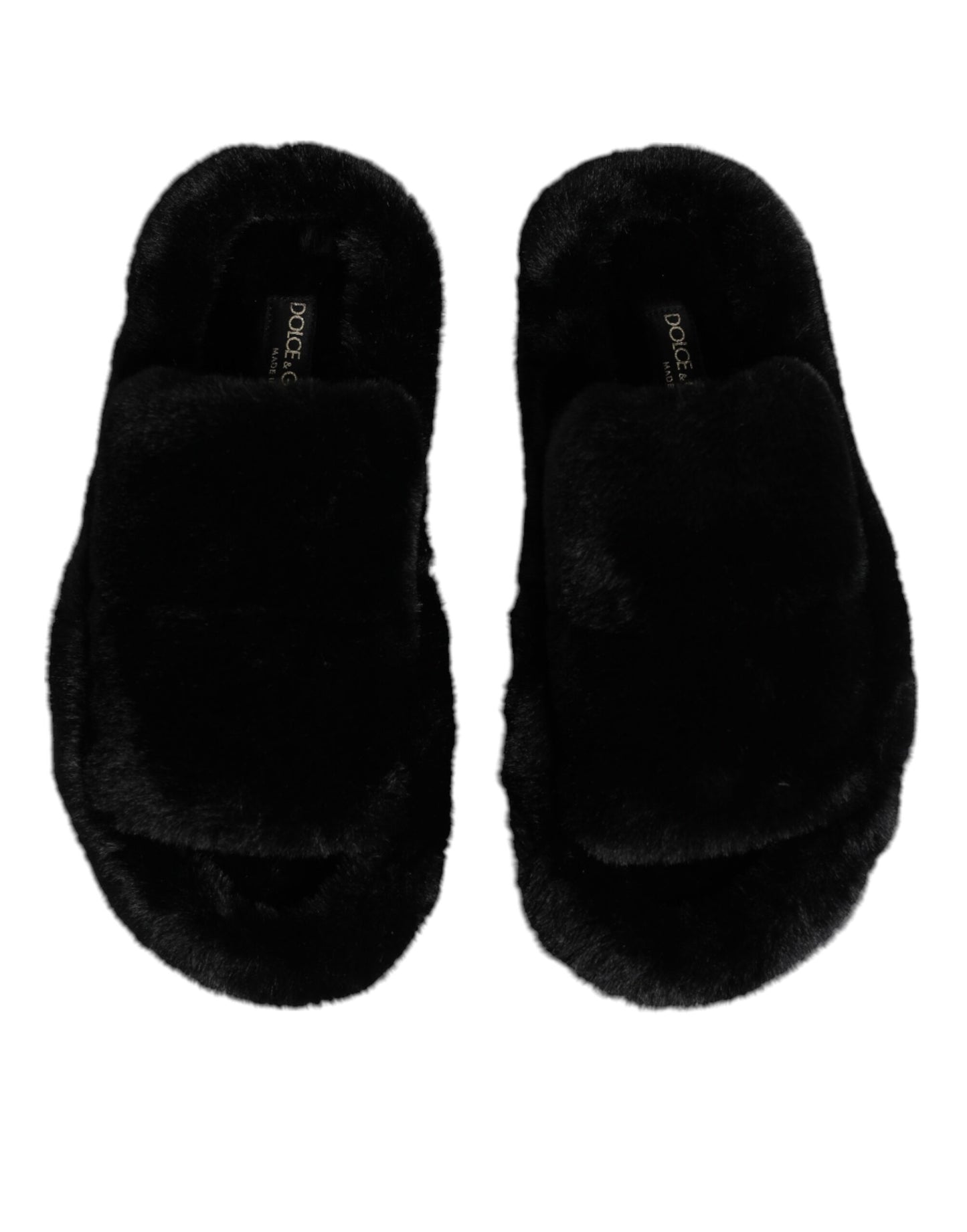 Dolce & Gabbana – Schwarze Slipper aus Polyester-Samt