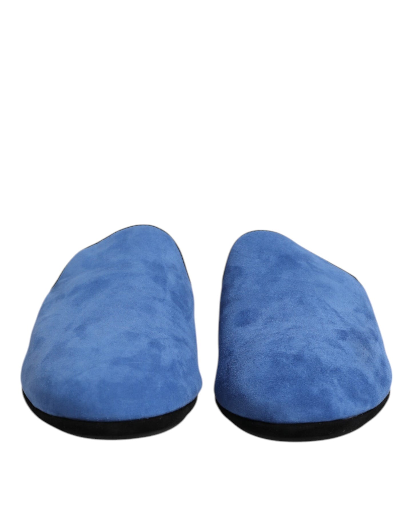 Dolce & Gabbana – Flache Slipper „Capra Slides“ aus Wildleder in Blau
