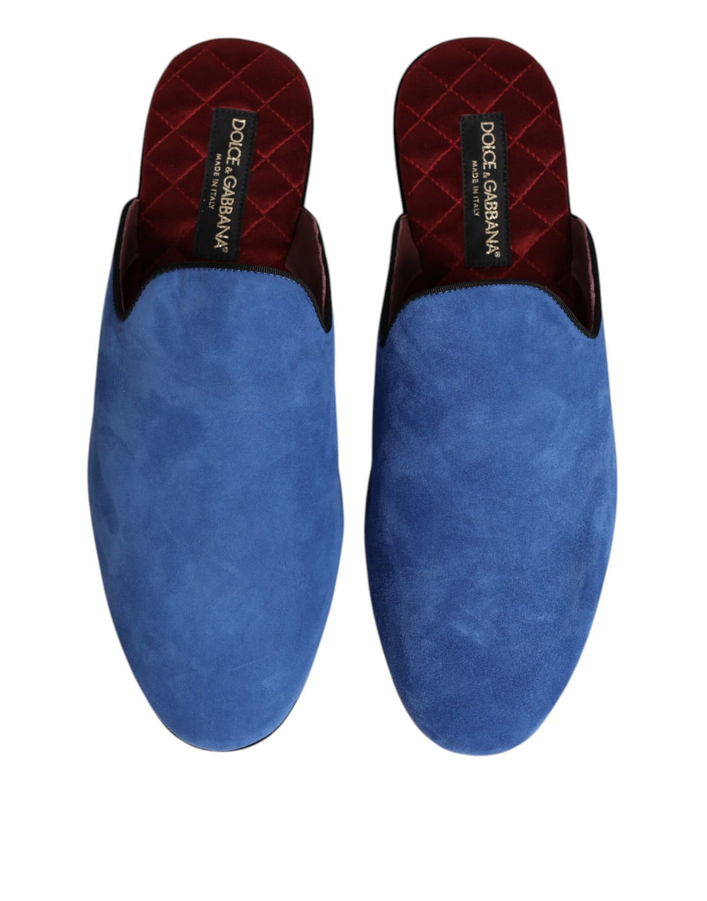 Dolce & Gabbana – Flache Slipper „Capra Slides“ aus Wildleder in Blau