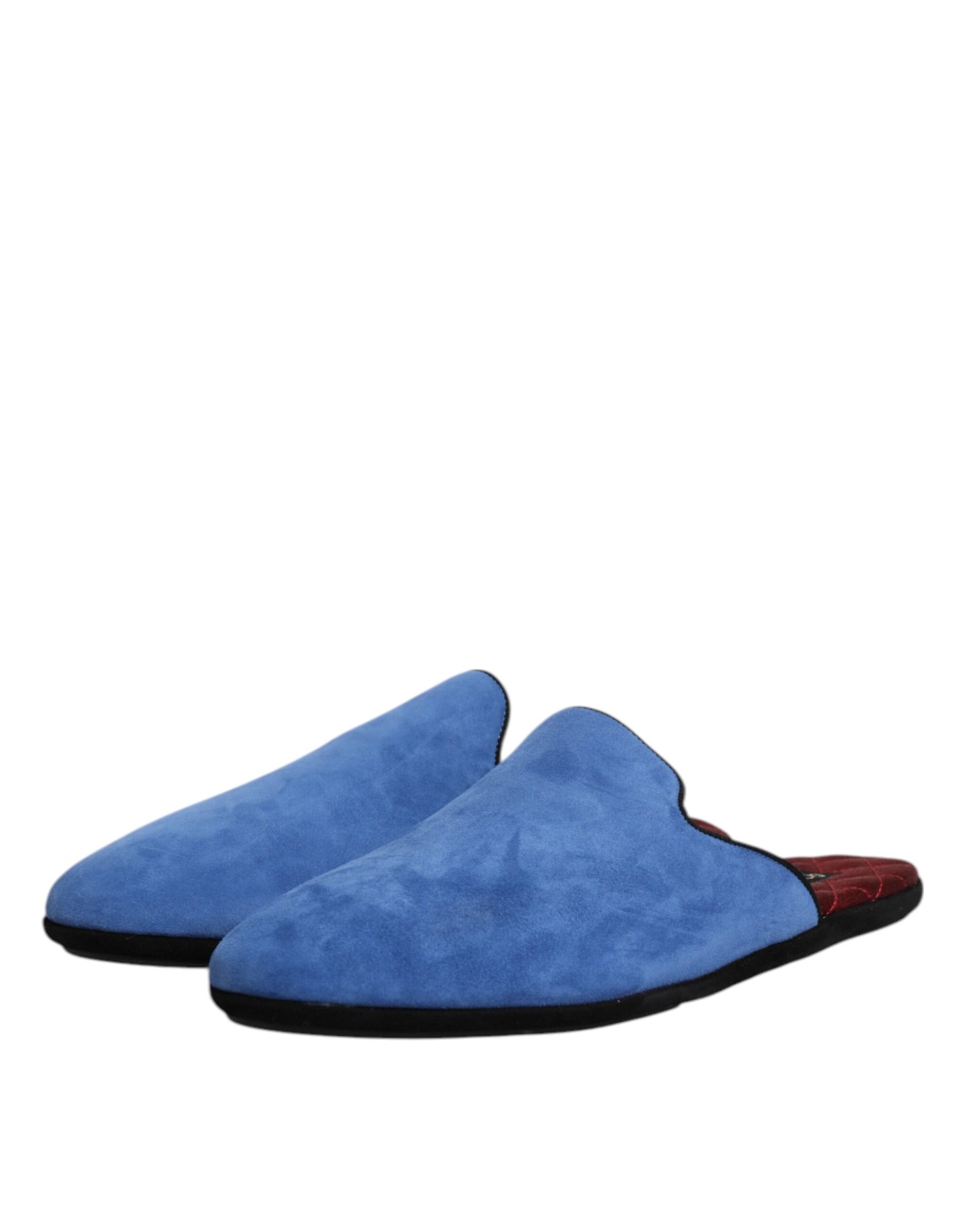 Dolce & Gabbana – Flache Slipper „Capra Slides“ aus Wildleder in Blau