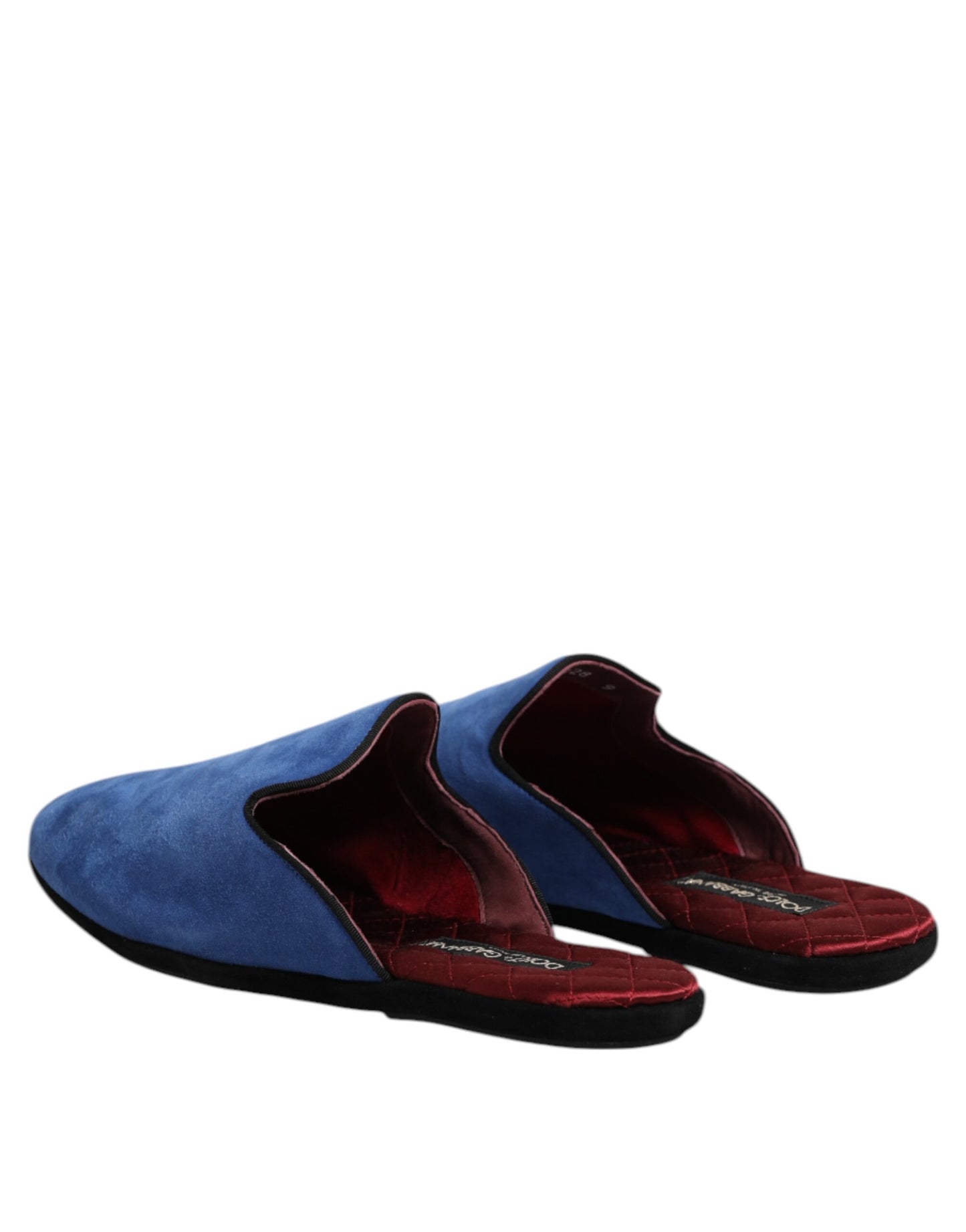 Dolce & Gabbana – Flache Slipper „Capra Slides“ aus Wildleder in Blau