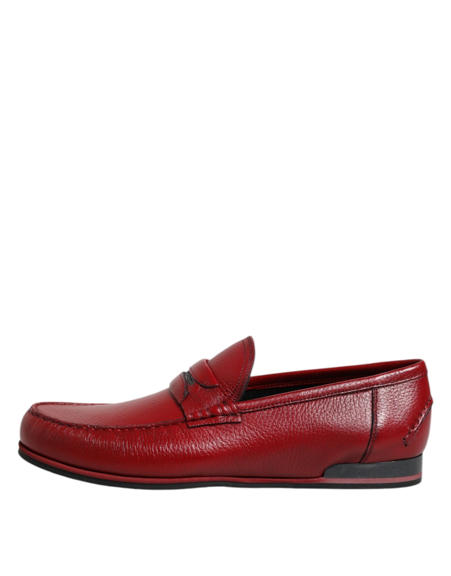 Dolce & Gabbana Rote Leder-Loafer, Mokassins, Slipper