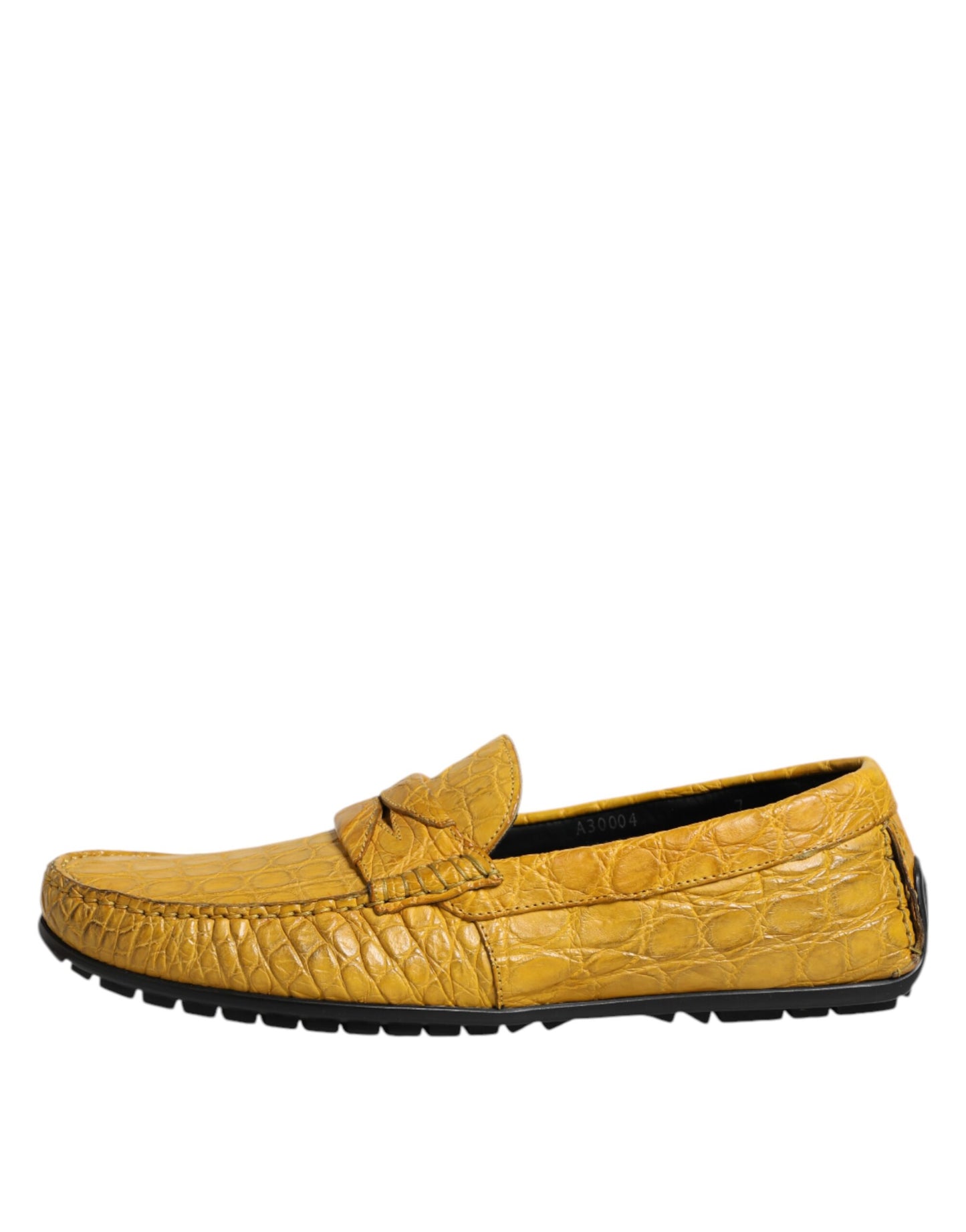 Dolce & Gabbana – Slipper aus exotischem Leder in Gelb