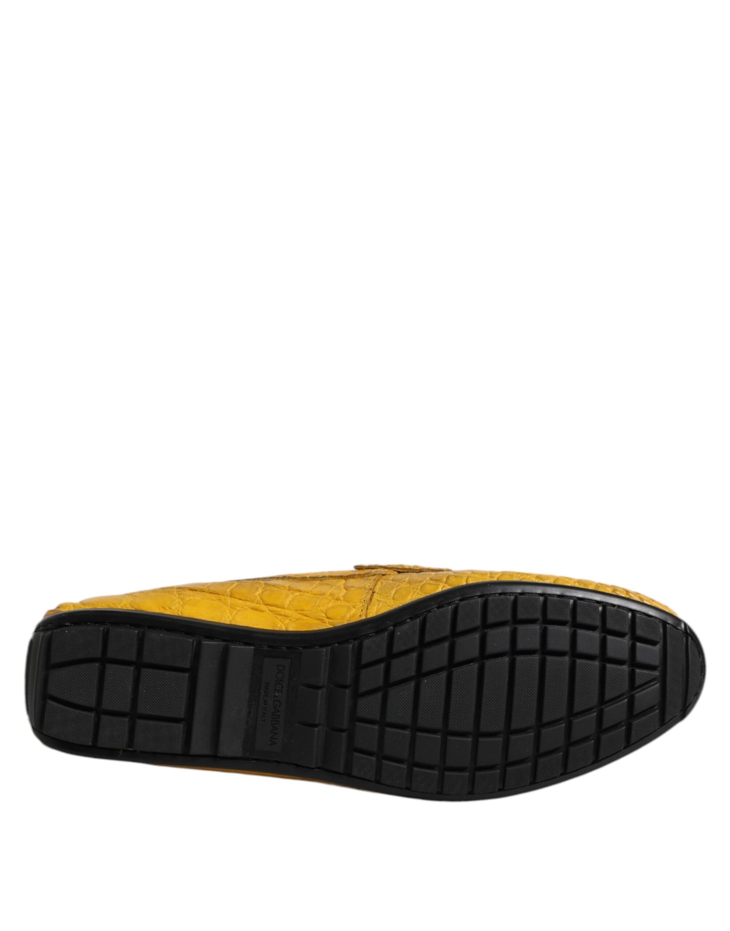 Dolce & Gabbana – Slipper aus exotischem Leder in Gelb