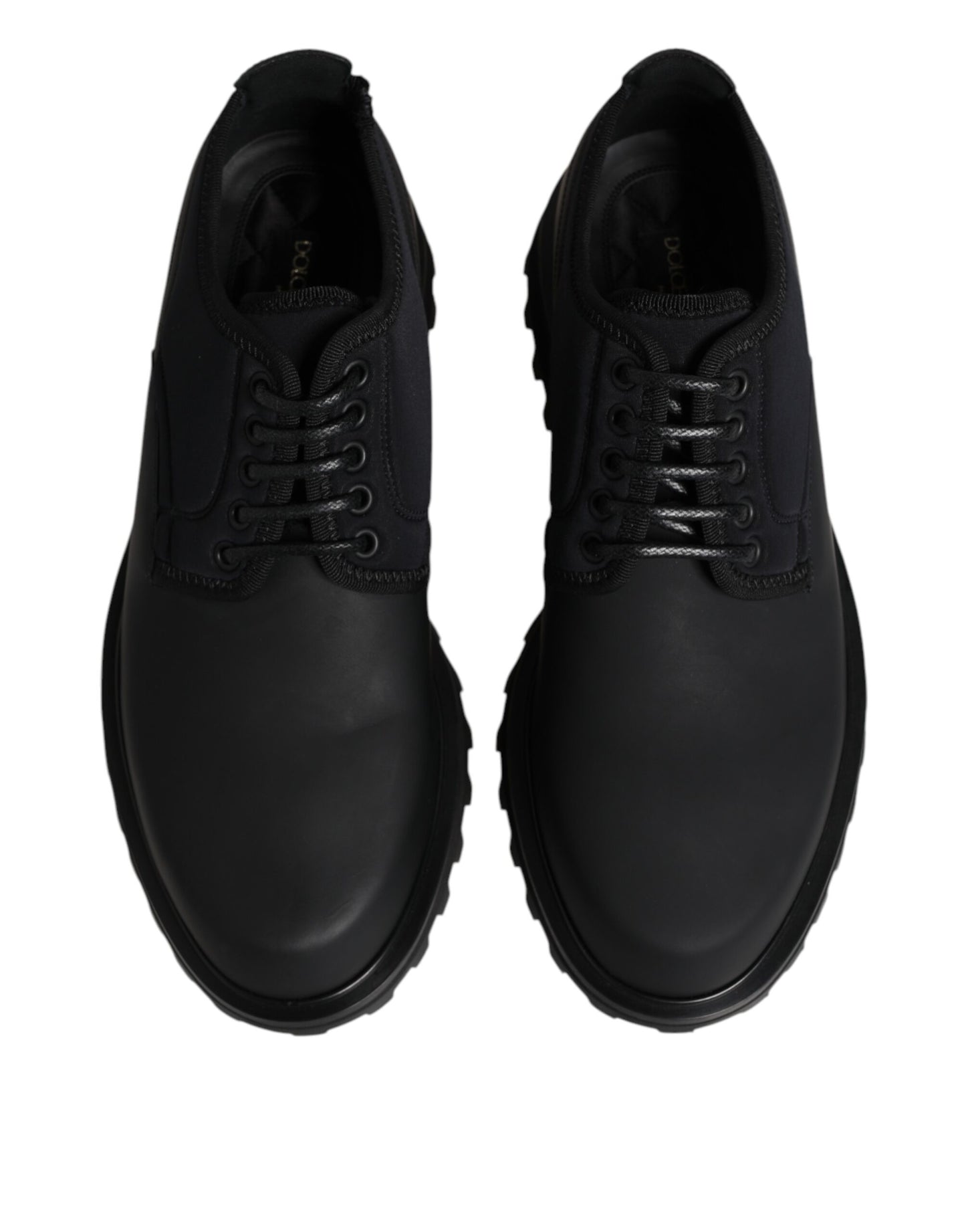 Dolce & Gabbana – Trekking-Schnürschuhe aus schwarzem Leder