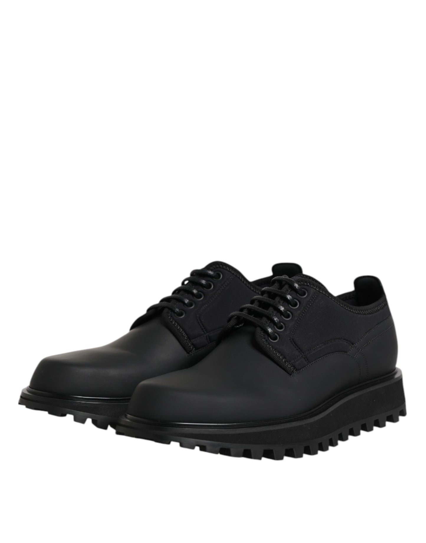 Dolce & Gabbana – Trekking-Schnürschuhe aus schwarzem Leder