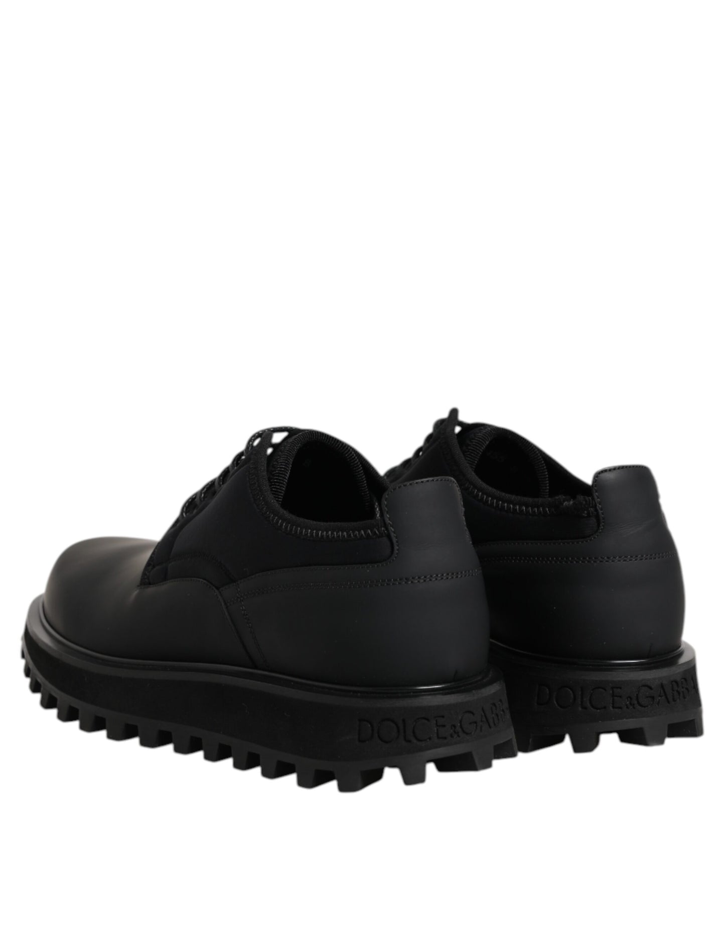 Dolce & Gabbana – Trekking-Schnürschuhe aus schwarzem Leder