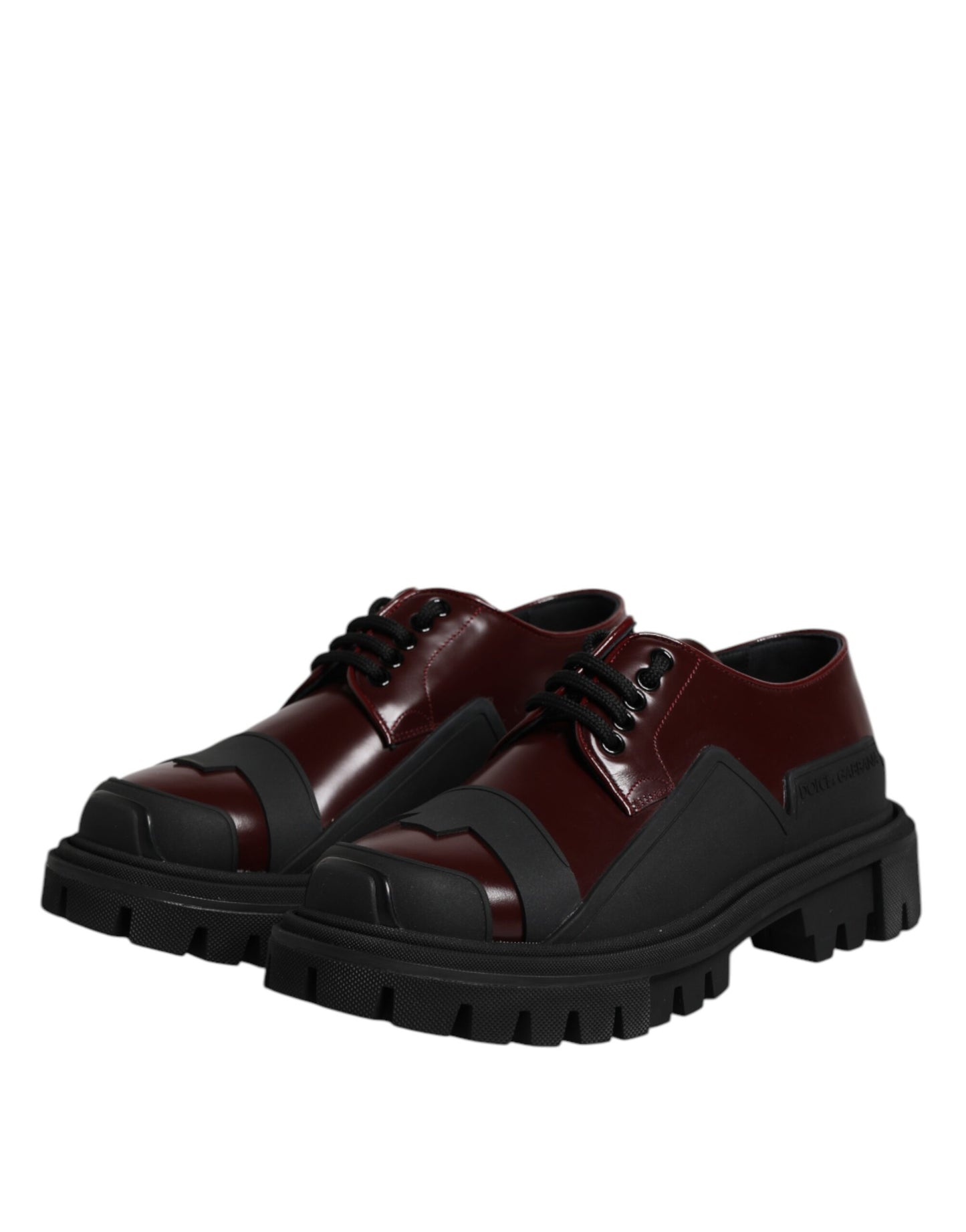 Dolce & Gabbana – Rote Trekking-Schnürschuhe aus Leder