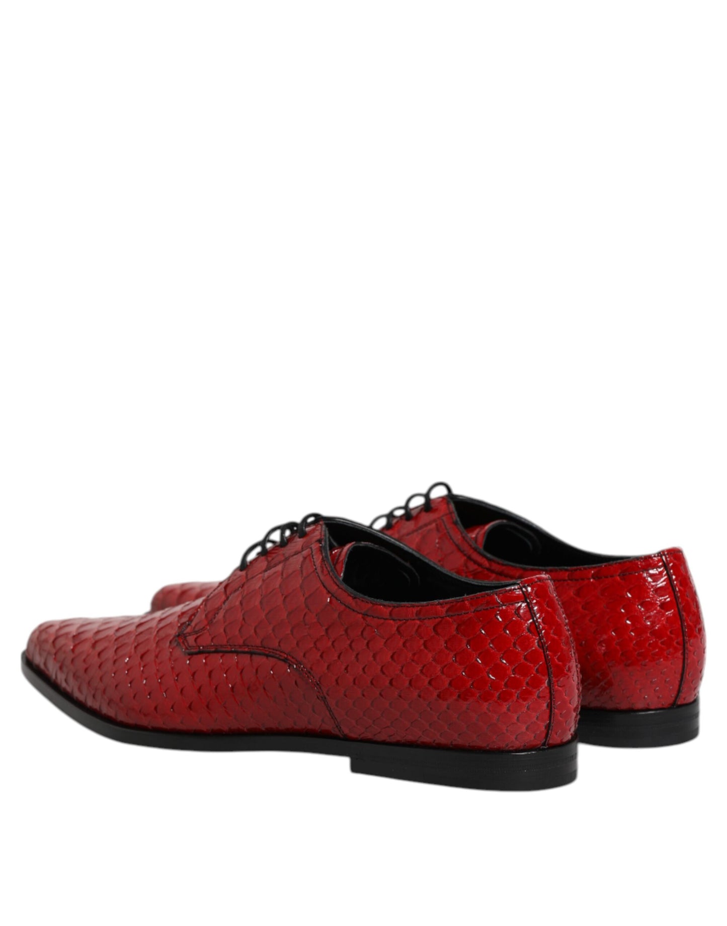 Dolce & Gabbana – Rote Derby-Schuhe aus exotischem Leder zum Schnüren