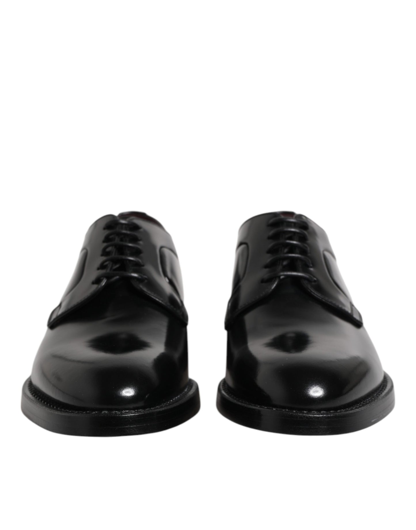 Dolce & Gabbana – Schwarze Derby-Schuhe aus Kalbsleder mit Schnürung