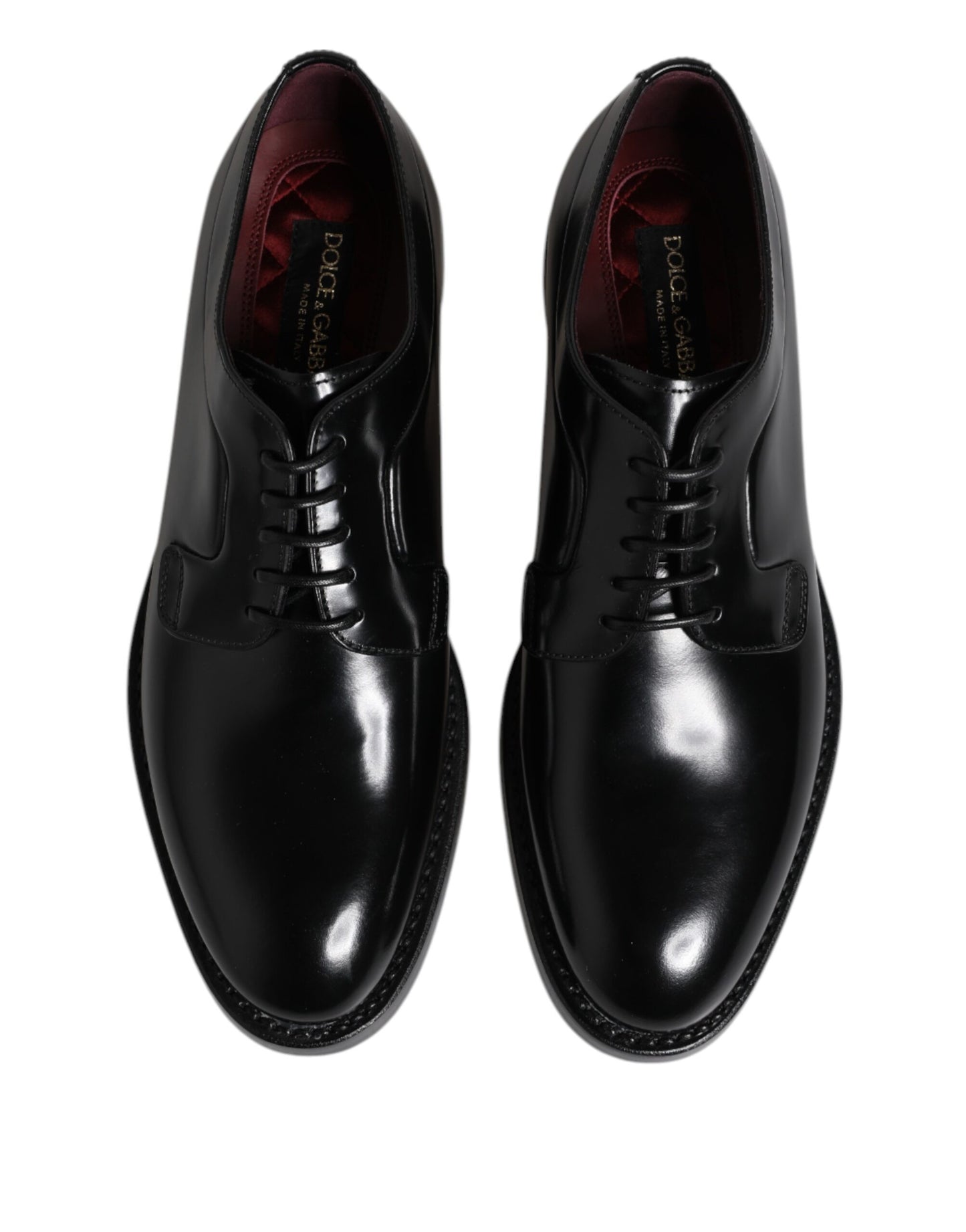 Dolce & Gabbana – Schwarze Derby-Schuhe aus Kalbsleder mit Schnürung