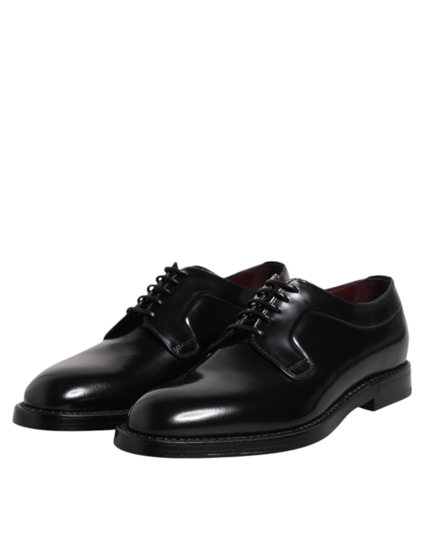 Dolce & Gabbana – Schwarze Derby-Schuhe aus Kalbsleder mit Schnürung