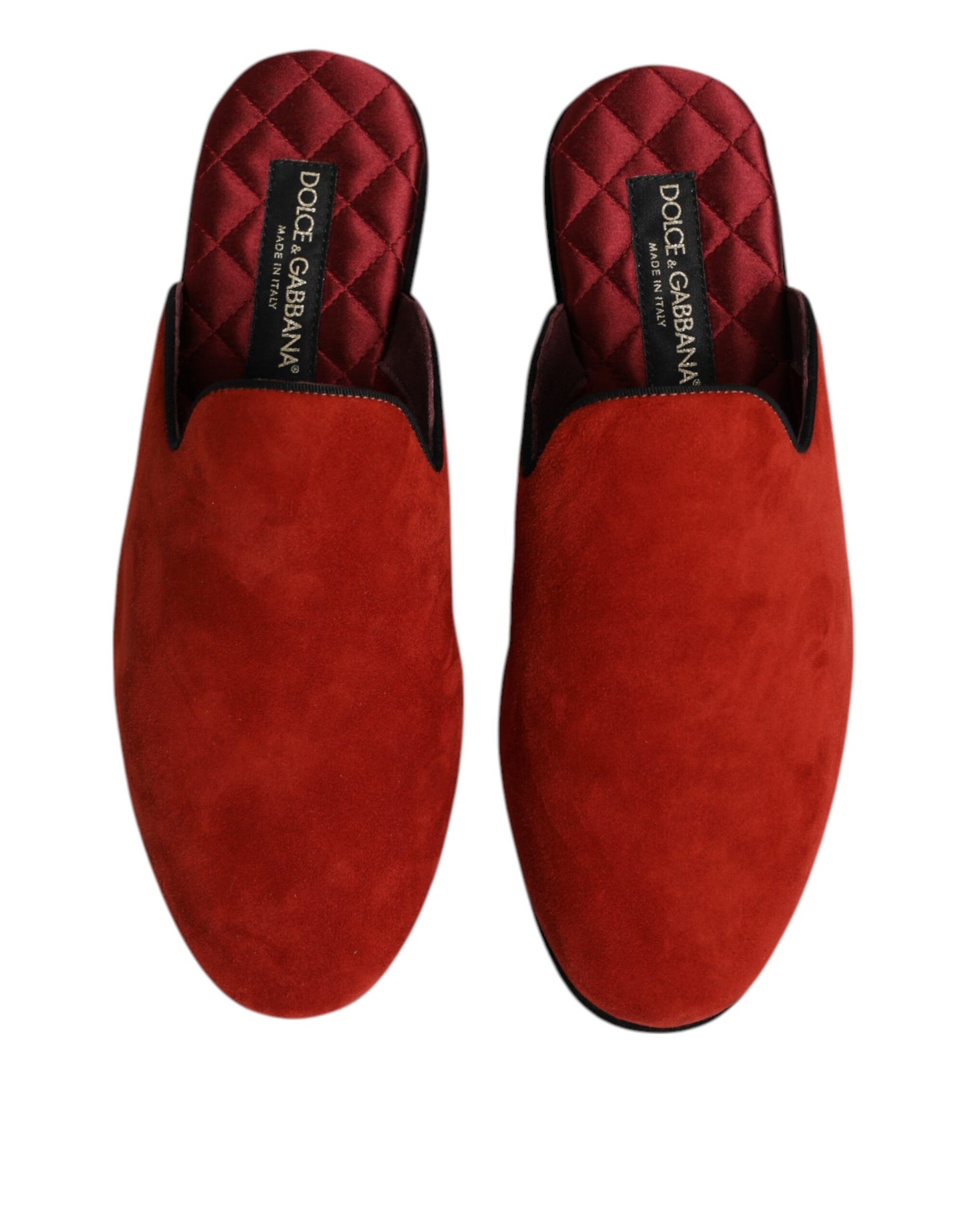 Dolce & Gabbana – Flache Slipper aus Wildleder in Orange