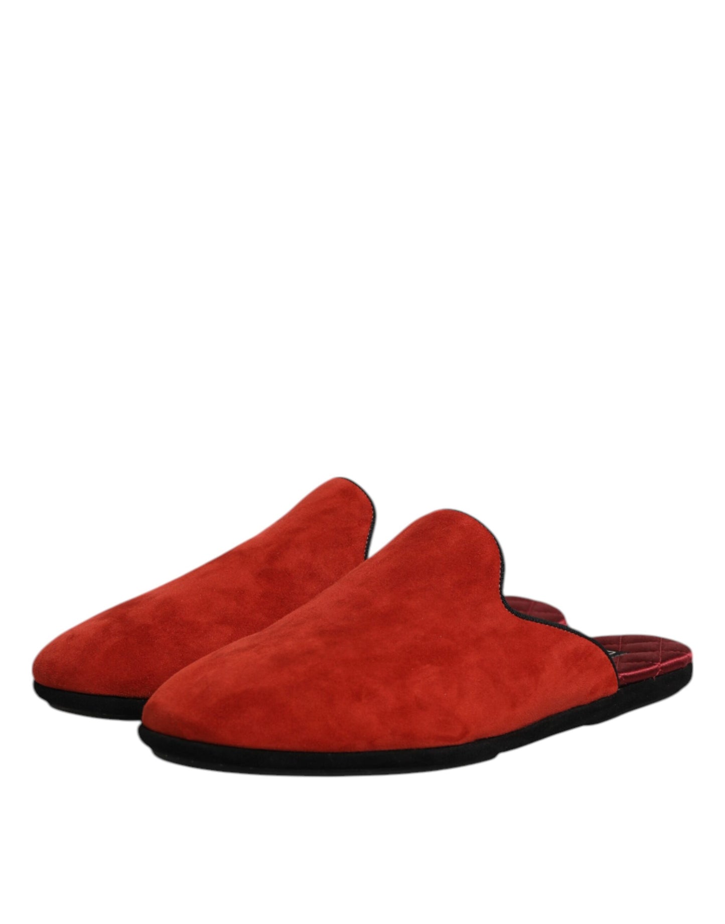 Dolce & Gabbana – Flache Slipper aus Wildleder in Orange