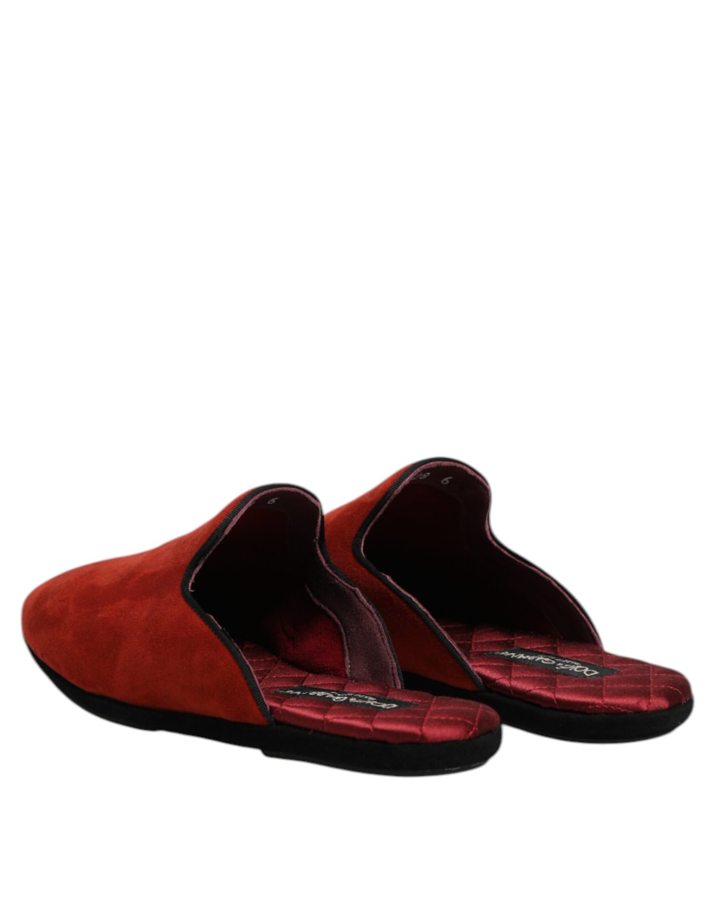 Dolce & Gabbana – Flache Slipper aus Wildleder in Orange