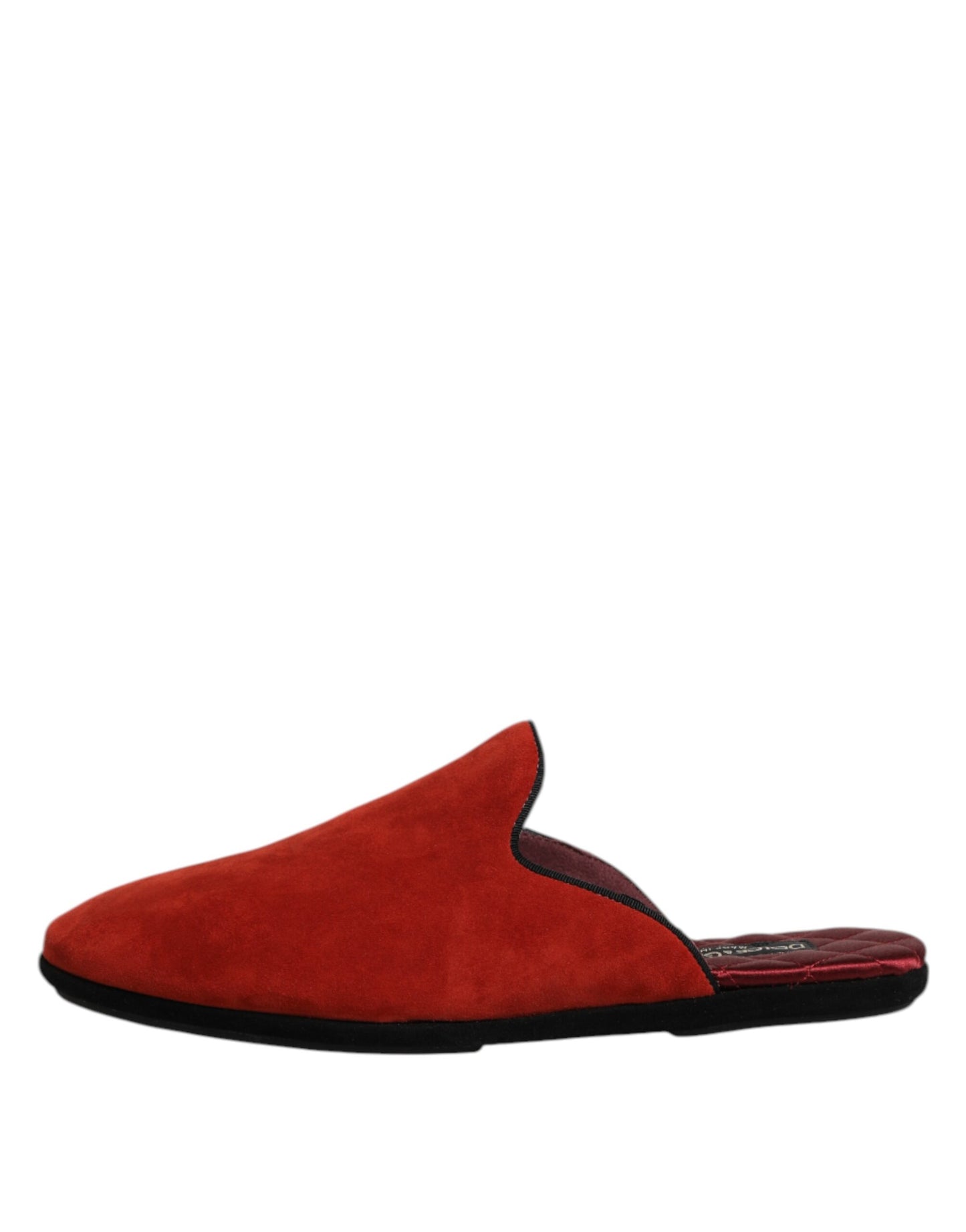 Dolce & Gabbana – Flache Slipper aus Wildleder in Orange