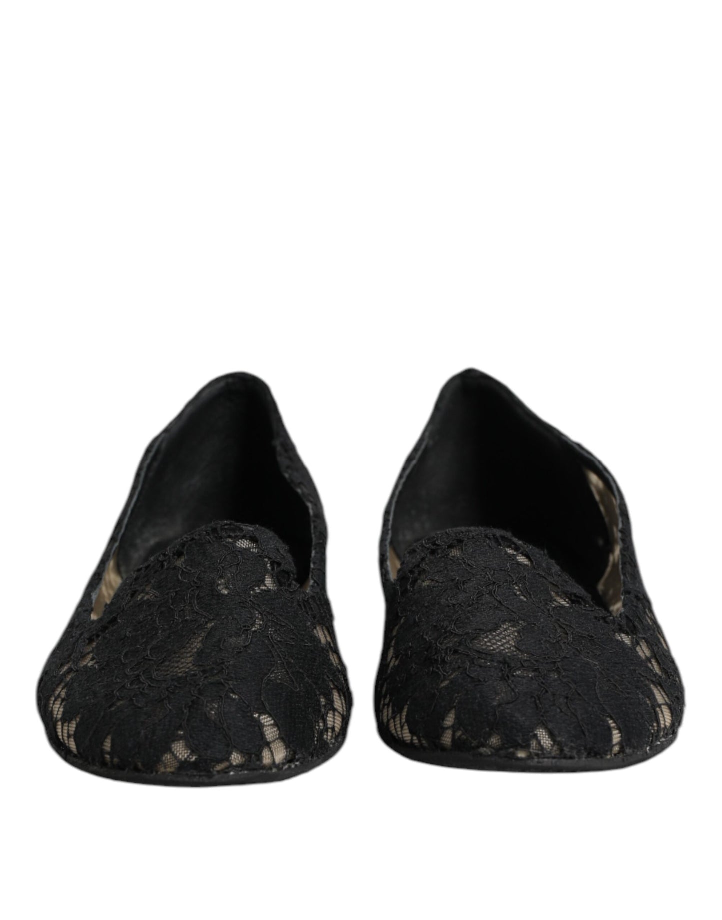 Dolce & Gabbana – Schwarze Taormina-Schlupfschuhe mit Spitze