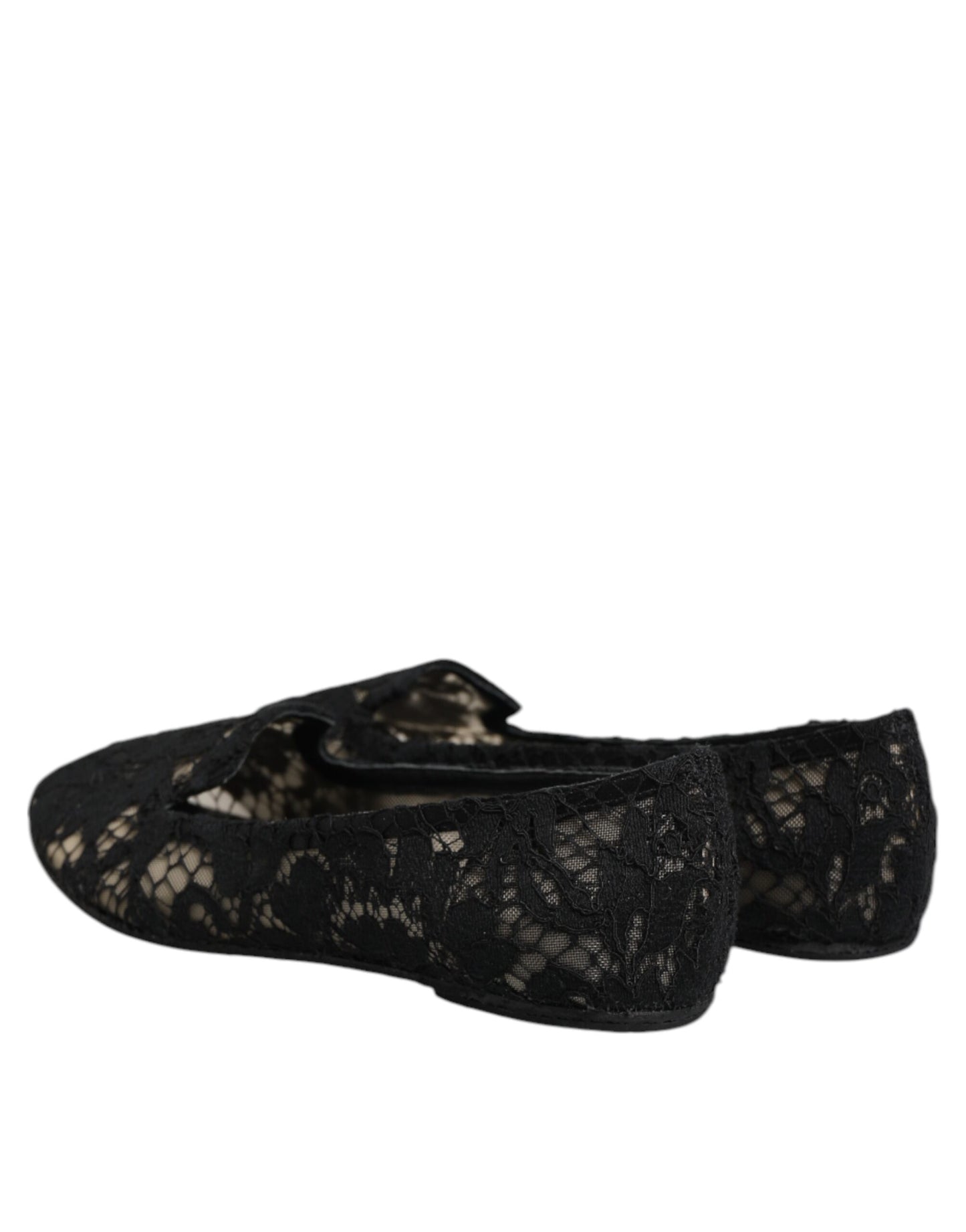 Dolce & Gabbana – Schwarze Taormina-Schlupfschuhe mit Spitze