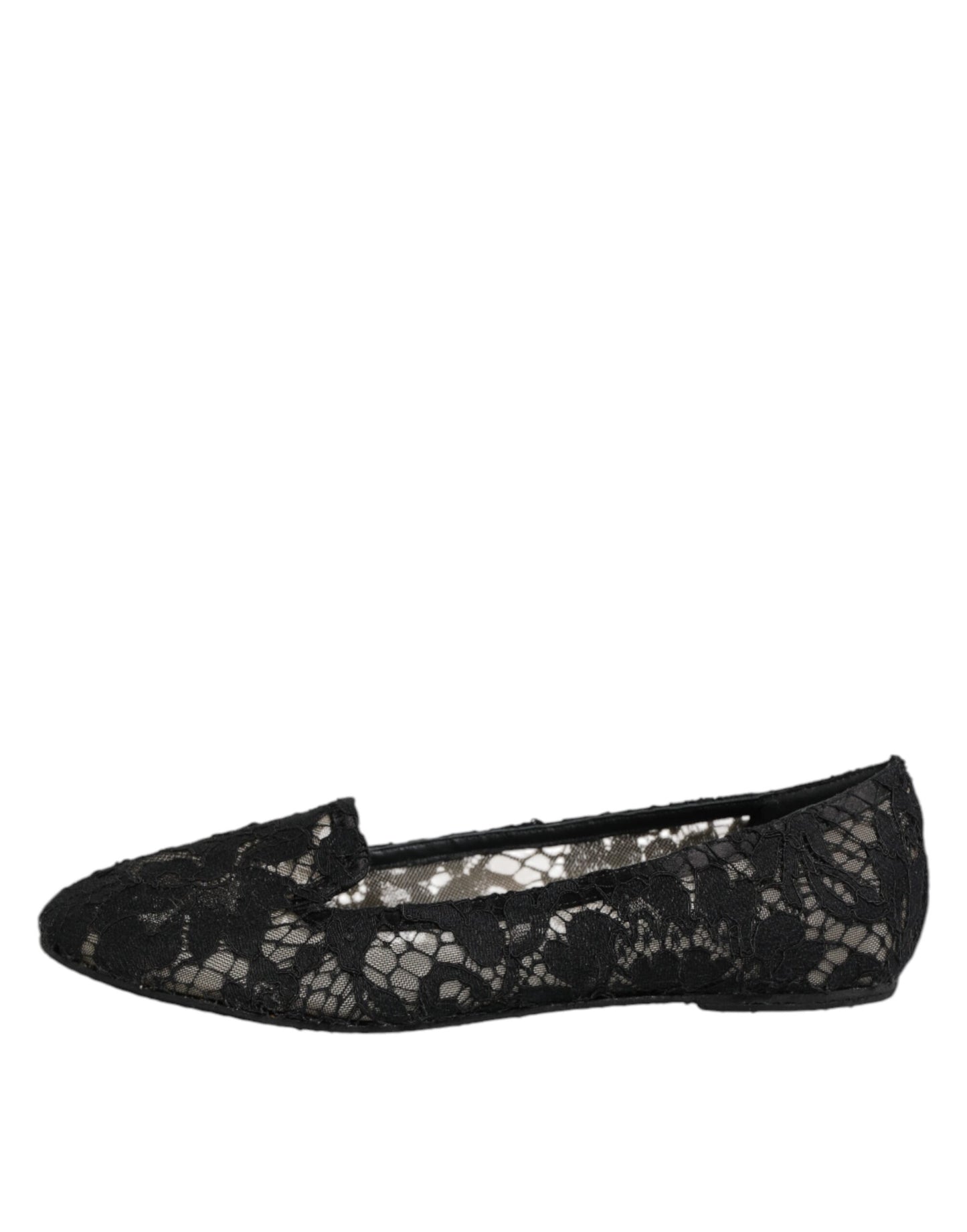 Dolce & Gabbana – Schwarze Taormina-Schlupfschuhe mit Spitze