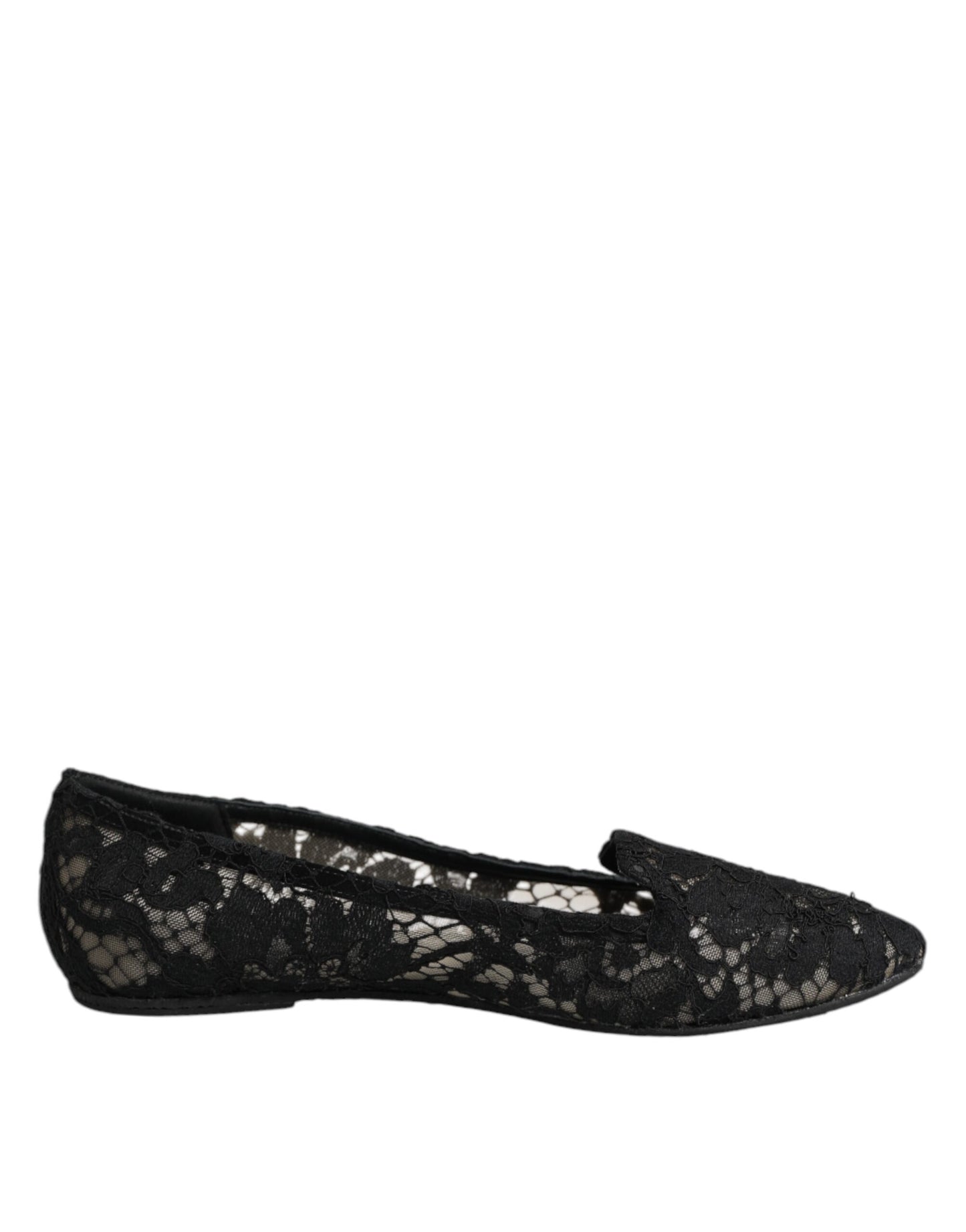 Dolce & Gabbana – Schwarze Taormina-Schlupfschuhe mit Spitze