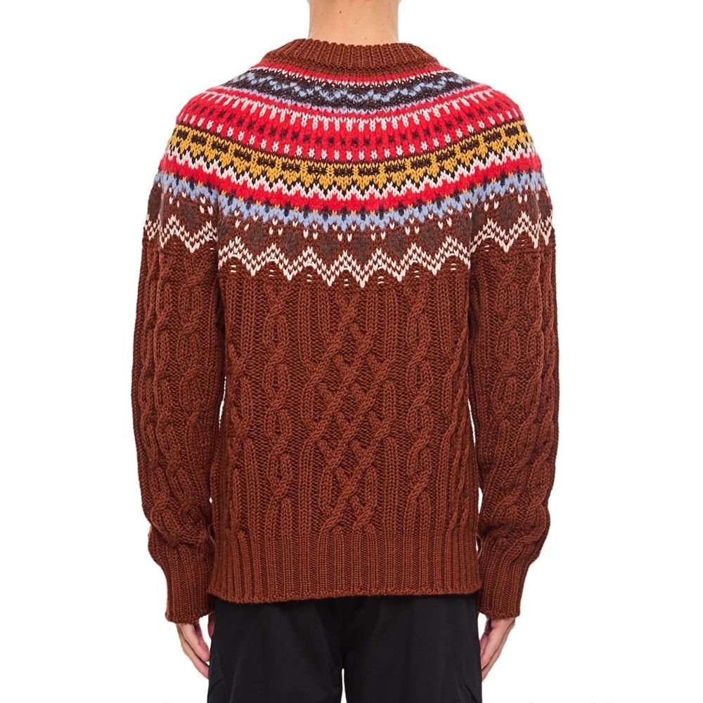Moncler Grenoble Fair Isle Intarsia Zopfmuster-Wollpullover