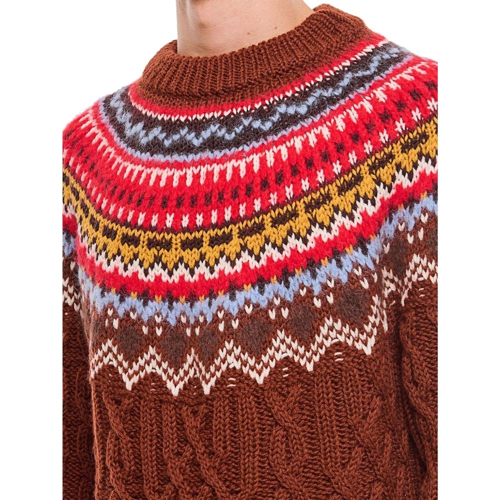 Moncler Grenoble Fair Isle Intarsia Zopfmuster-Wollpullover