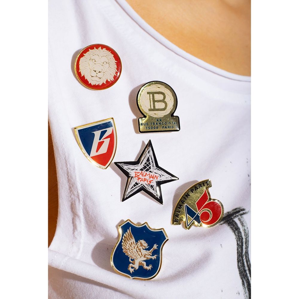 Balmain – Kurzes T-Shirt aus bedruckter Baumwolle
