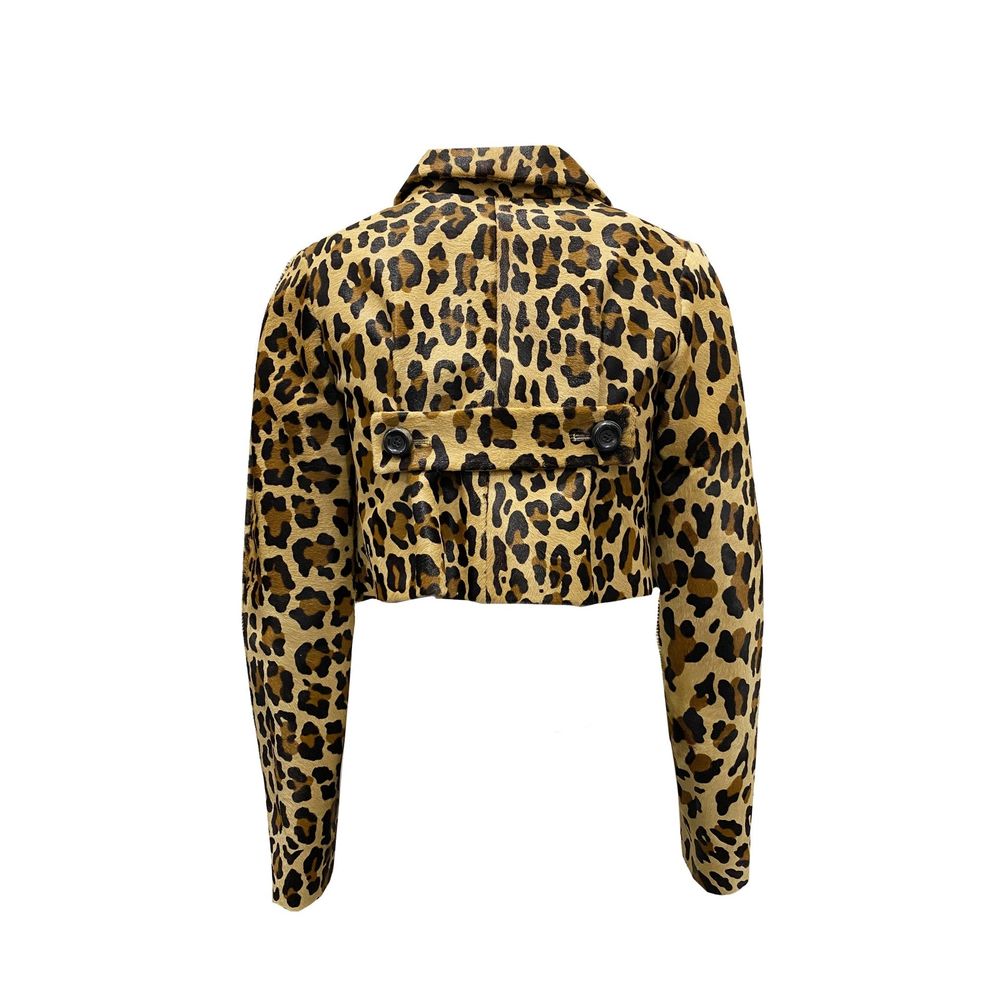 Dsquared² Kurze Jacke aus Kalbshaar mit Leopardenmuster