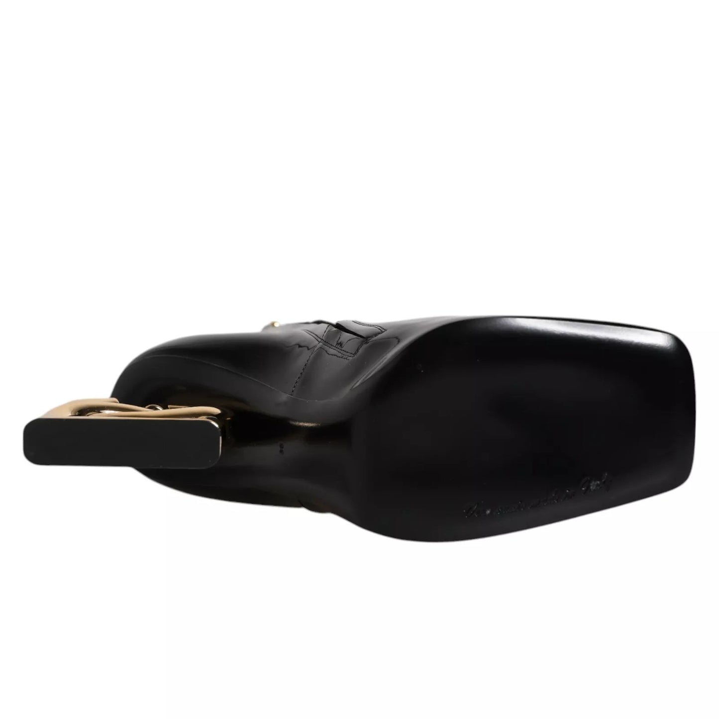 Dolce & Gabbana – Schwarze Jackie-Stiefel aus Leder mit halbhoher Wadenhöhe