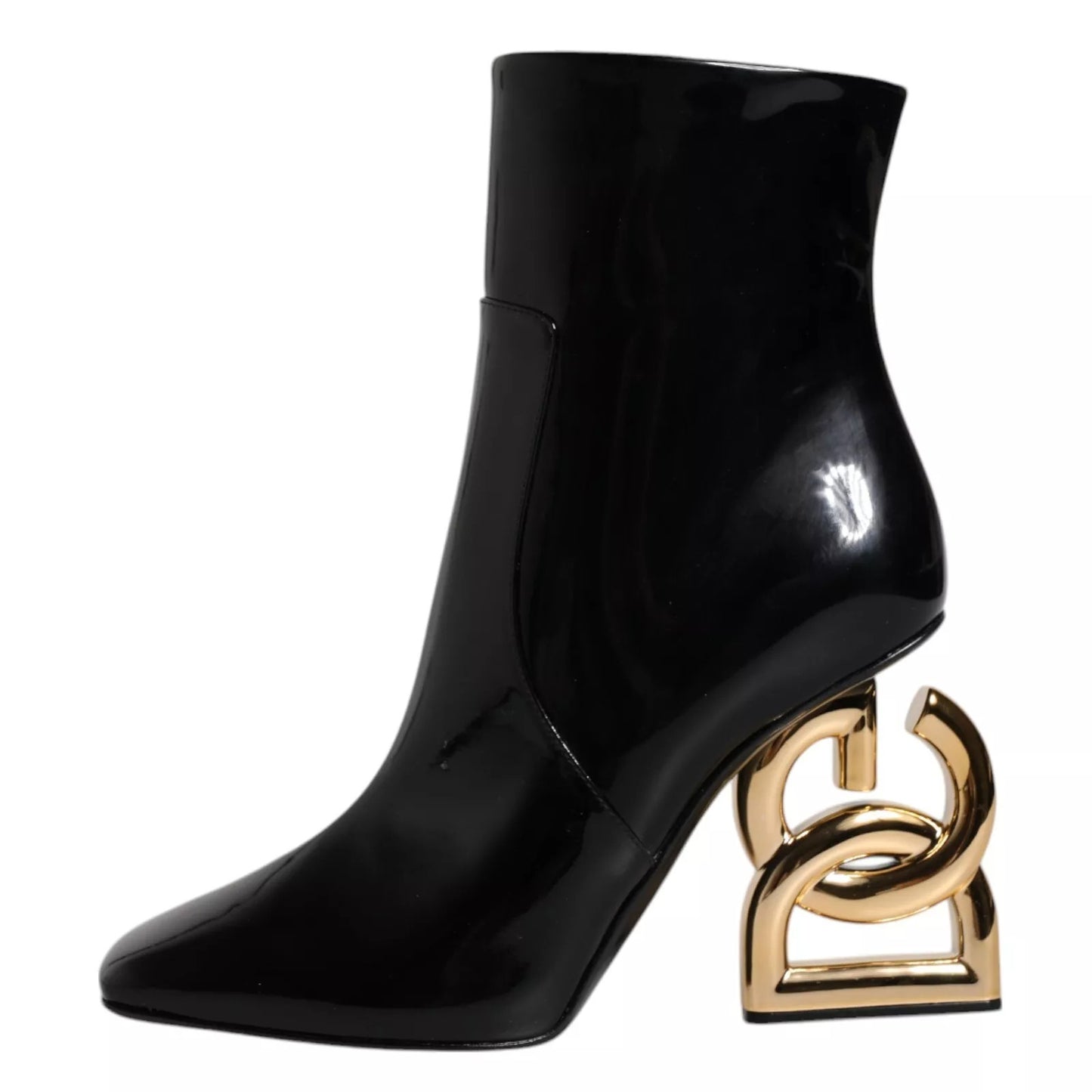Dolce & Gabbana – Schwarze Jackie-Stiefel aus Leder mit halbhoher Wadenhöhe
