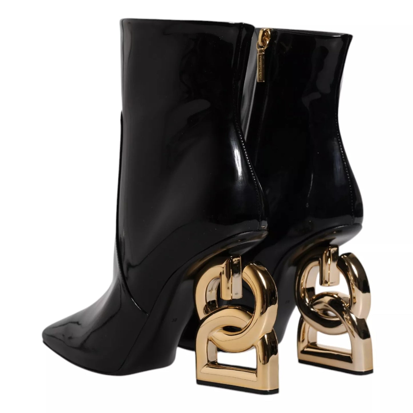 Dolce & Gabbana – Schwarze Jackie-Stiefel aus Leder mit halbhoher Wadenhöhe