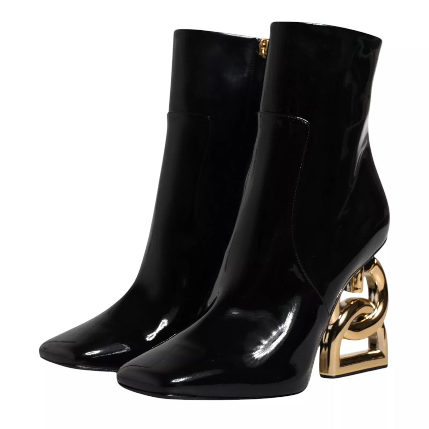 Dolce & Gabbana – Schwarze Jackie-Stiefel aus Leder mit halbhoher Wadenhöhe