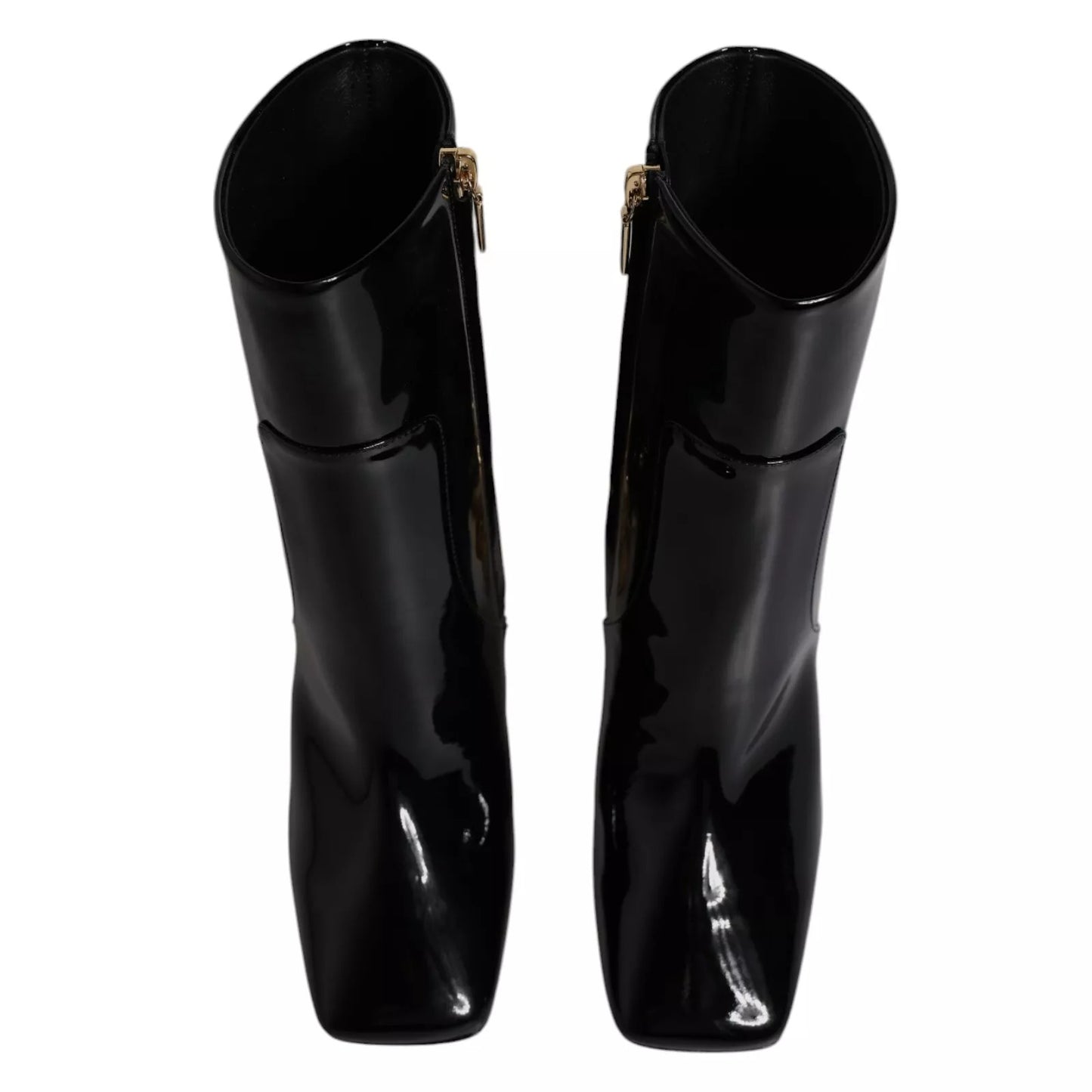 Dolce & Gabbana – Schwarze Jackie-Stiefel aus Leder mit halbhoher Wadenhöhe