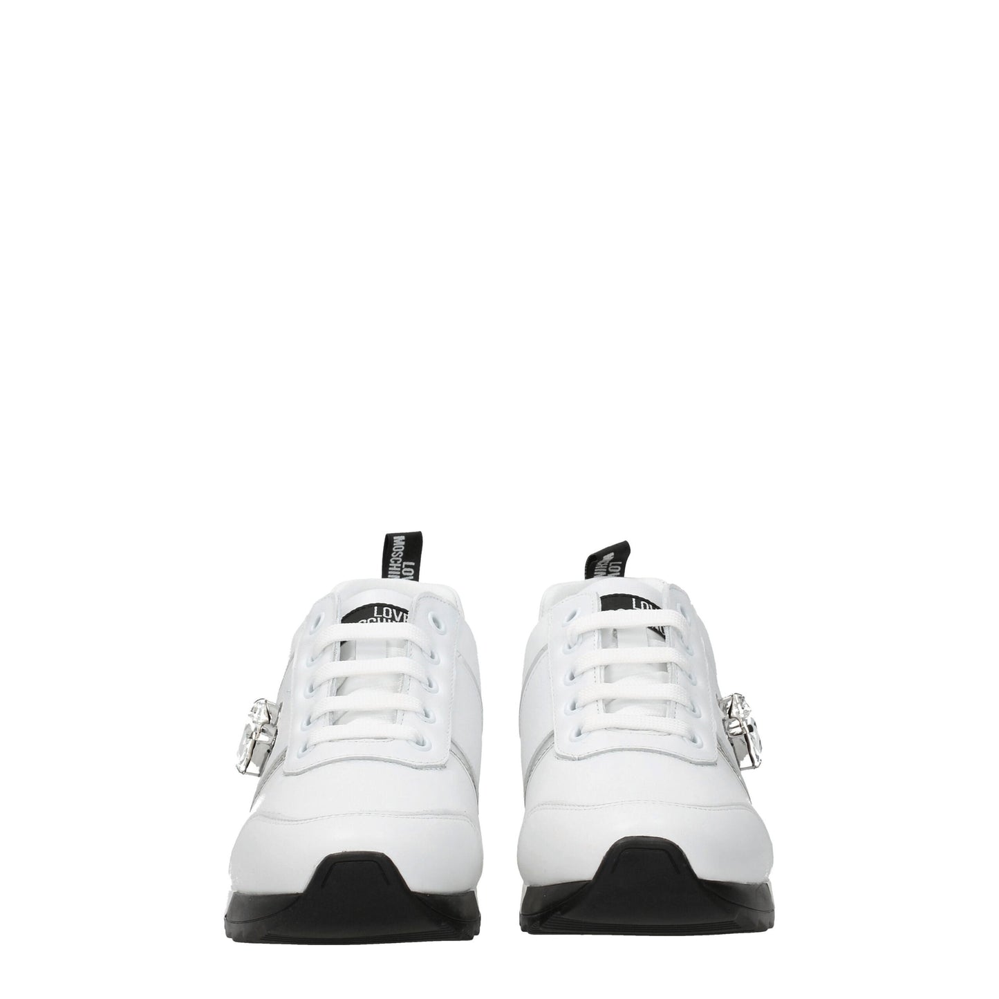 Love Moschino – Weiße niedrige Lederschuhe