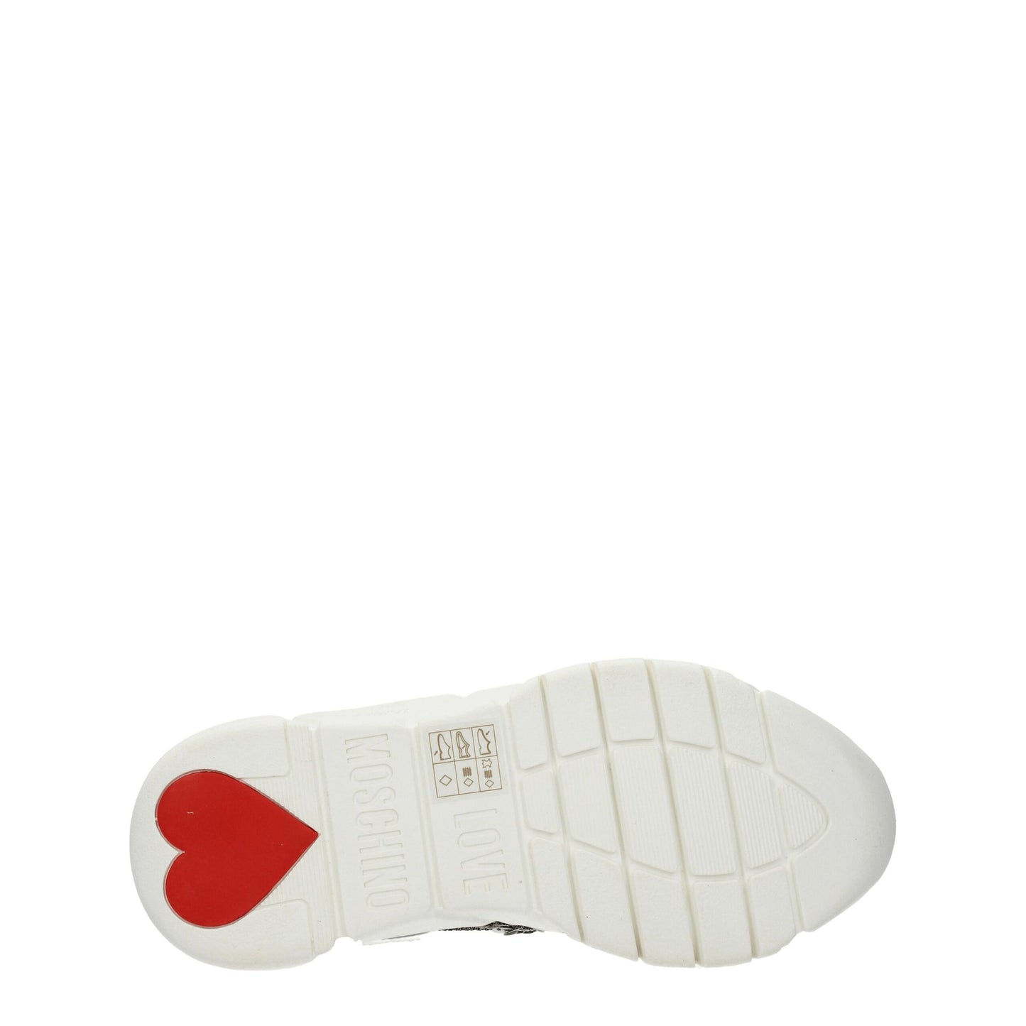 Love Moschino – Weiße, klobige Stoff-Sneaker
