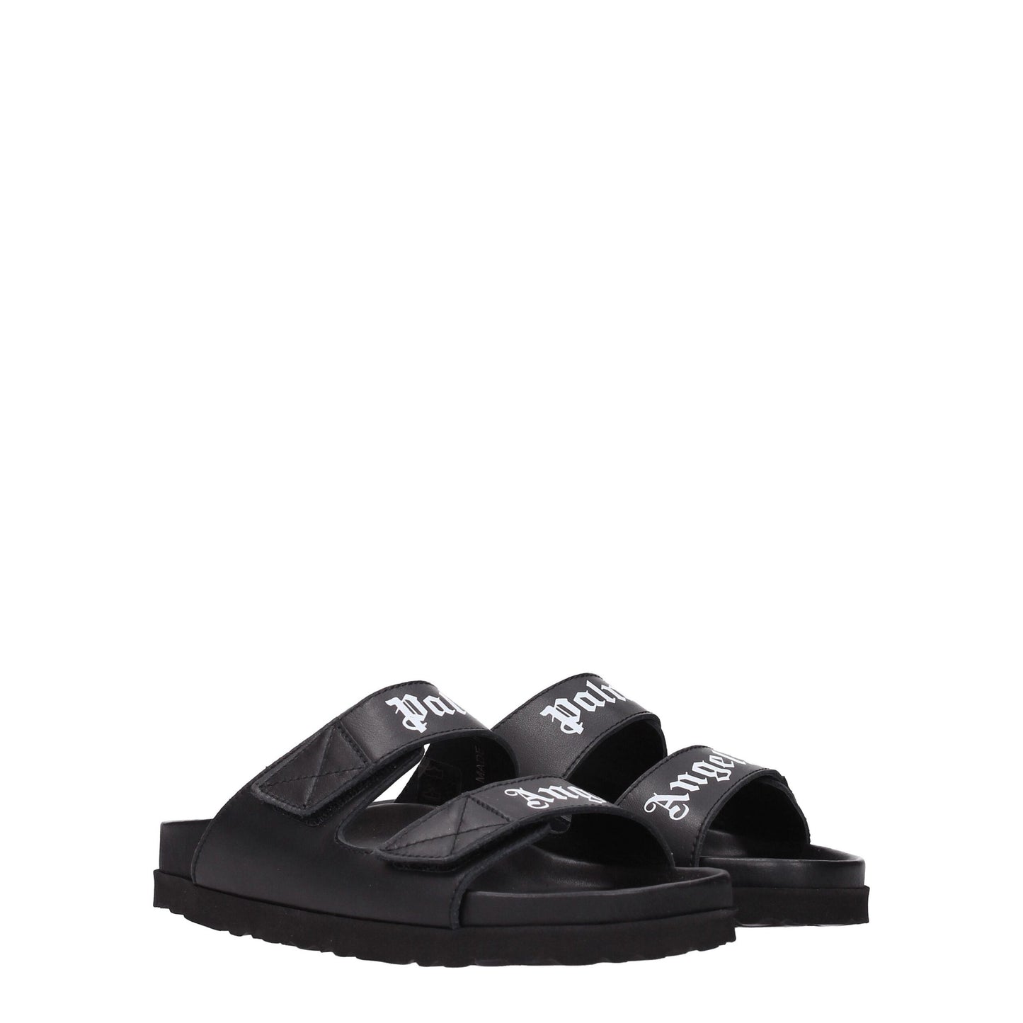 Palm Angels – Schwarze Leder-Slipper-Sandalen