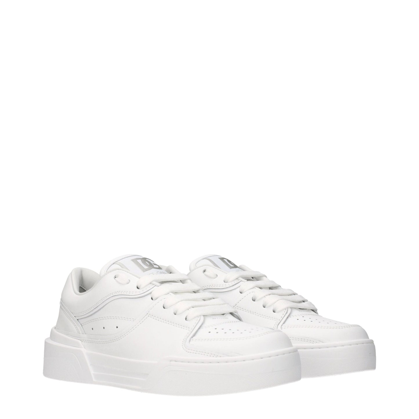 Dolce & Gabbana Weiße niedrige Lederschuhe