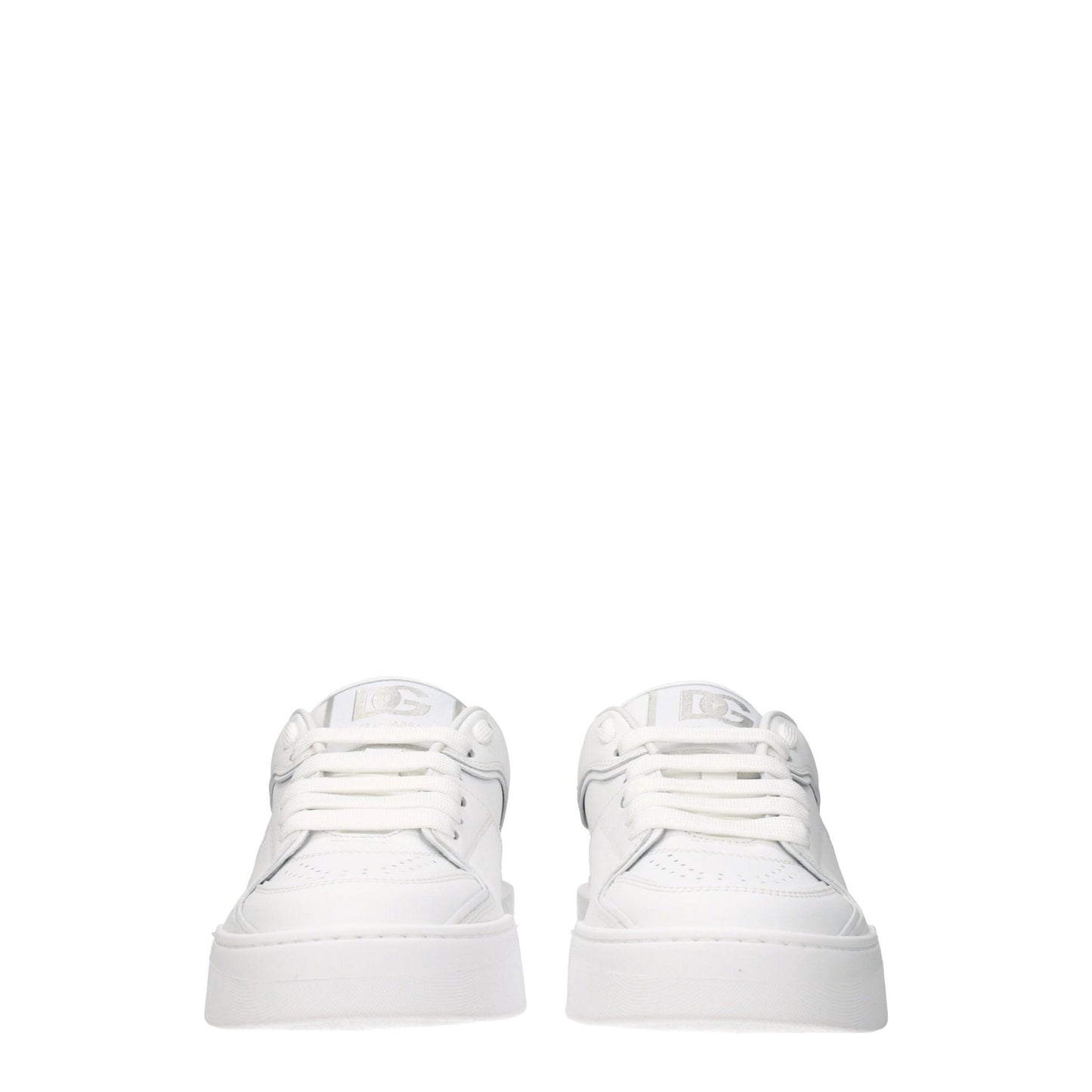 Dolce & Gabbana Weiße niedrige Lederschuhe