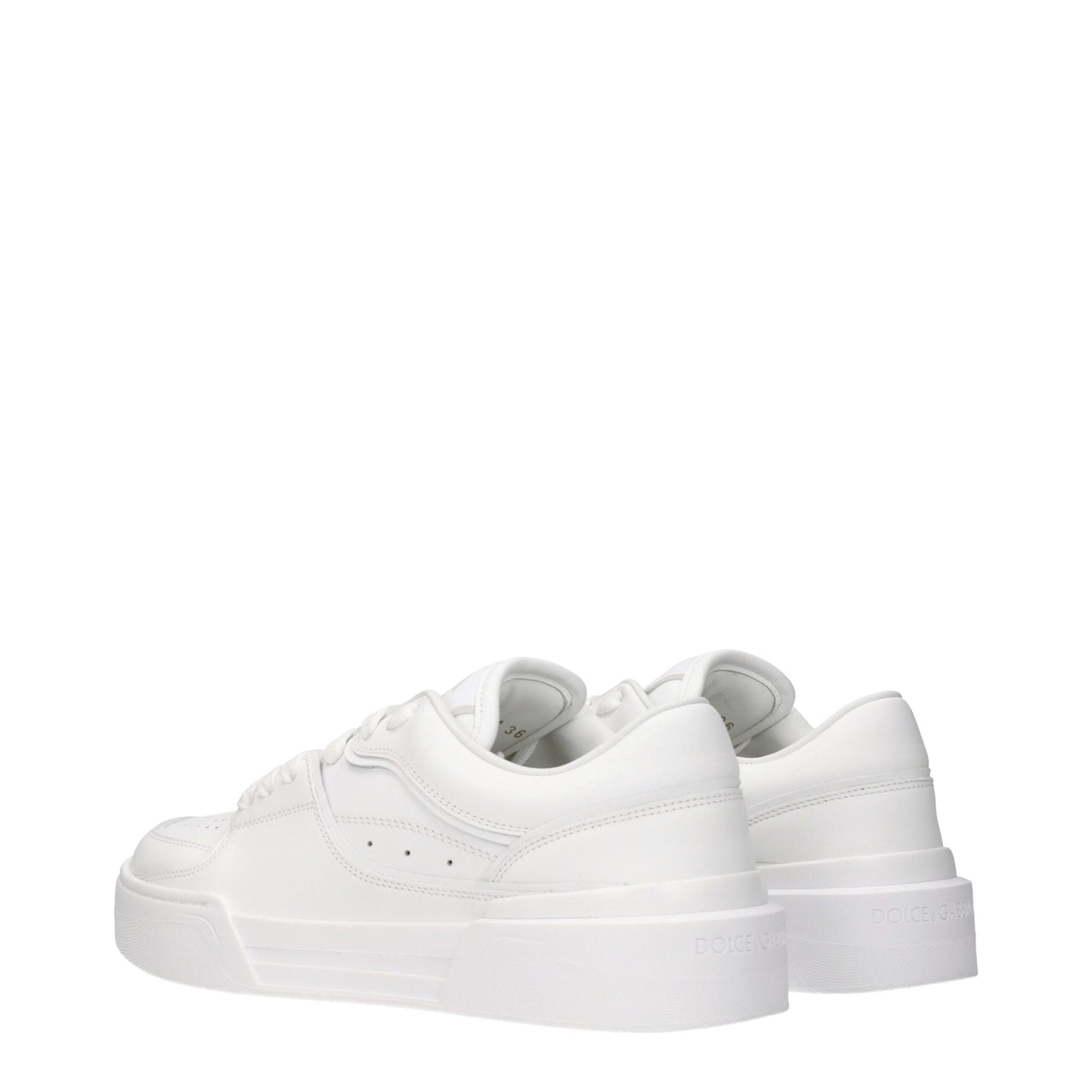 Dolce & Gabbana Weiße niedrige Lederschuhe