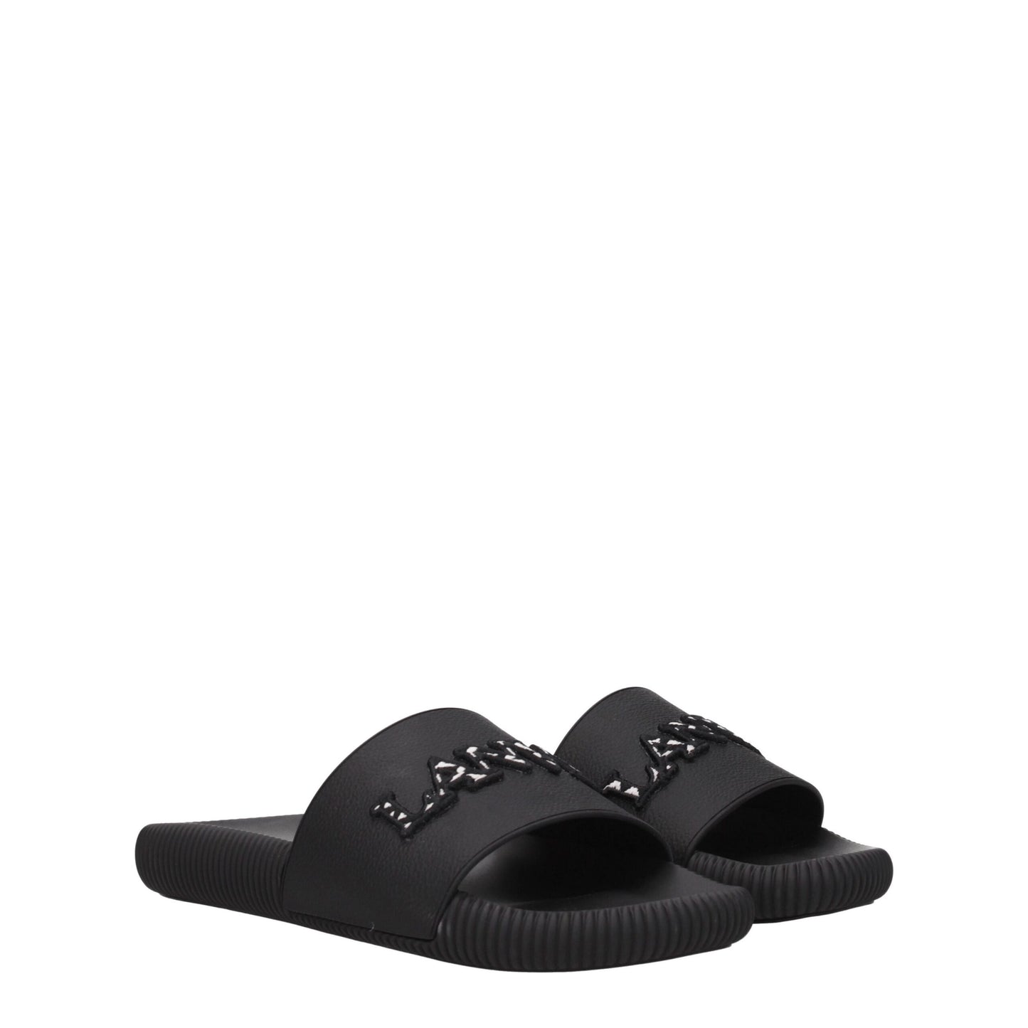 Lanvin – Schwarze Hausschuhe aus Baumwolle