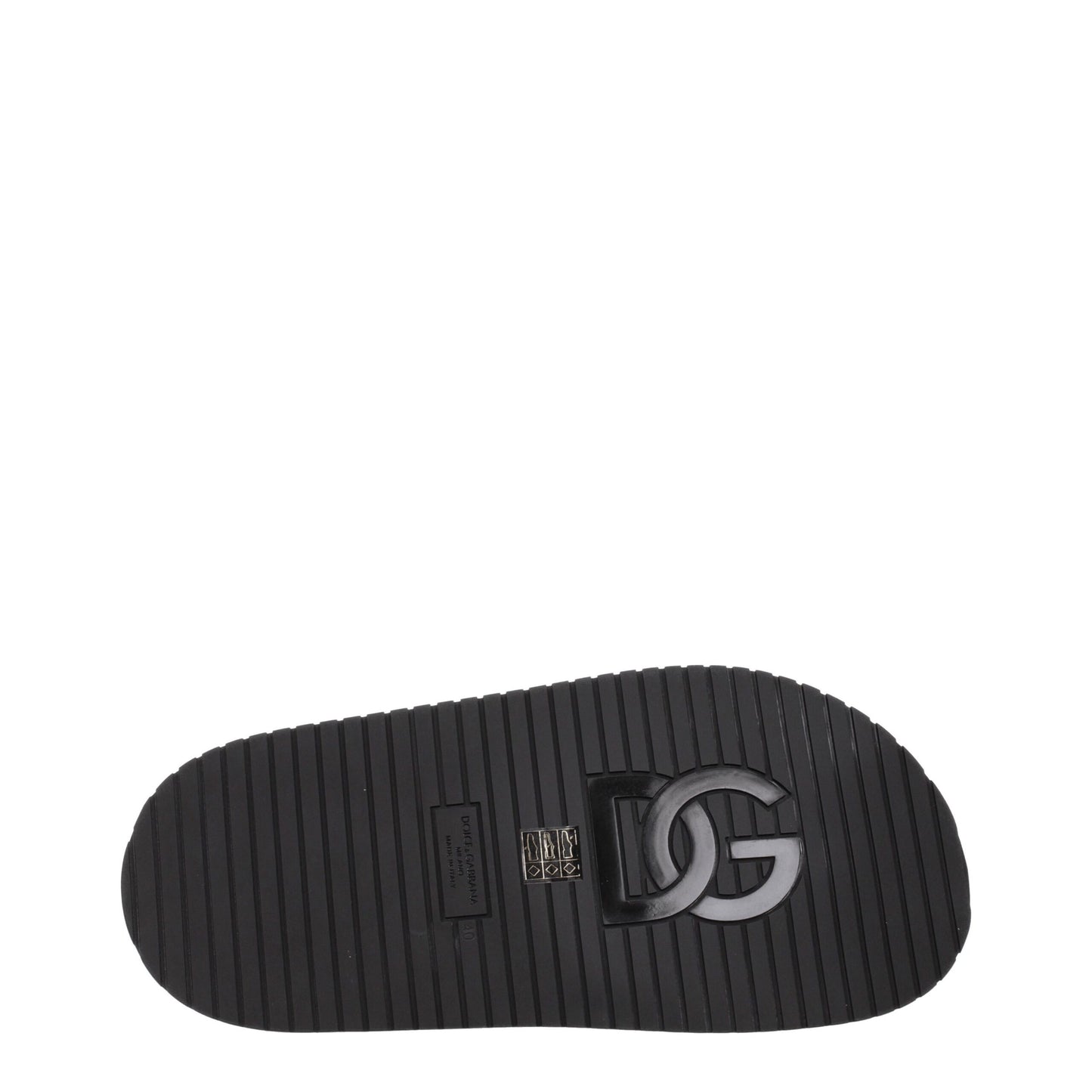 Dolce & Gabbana – Schwarze Leder-Slipper-Sandalen