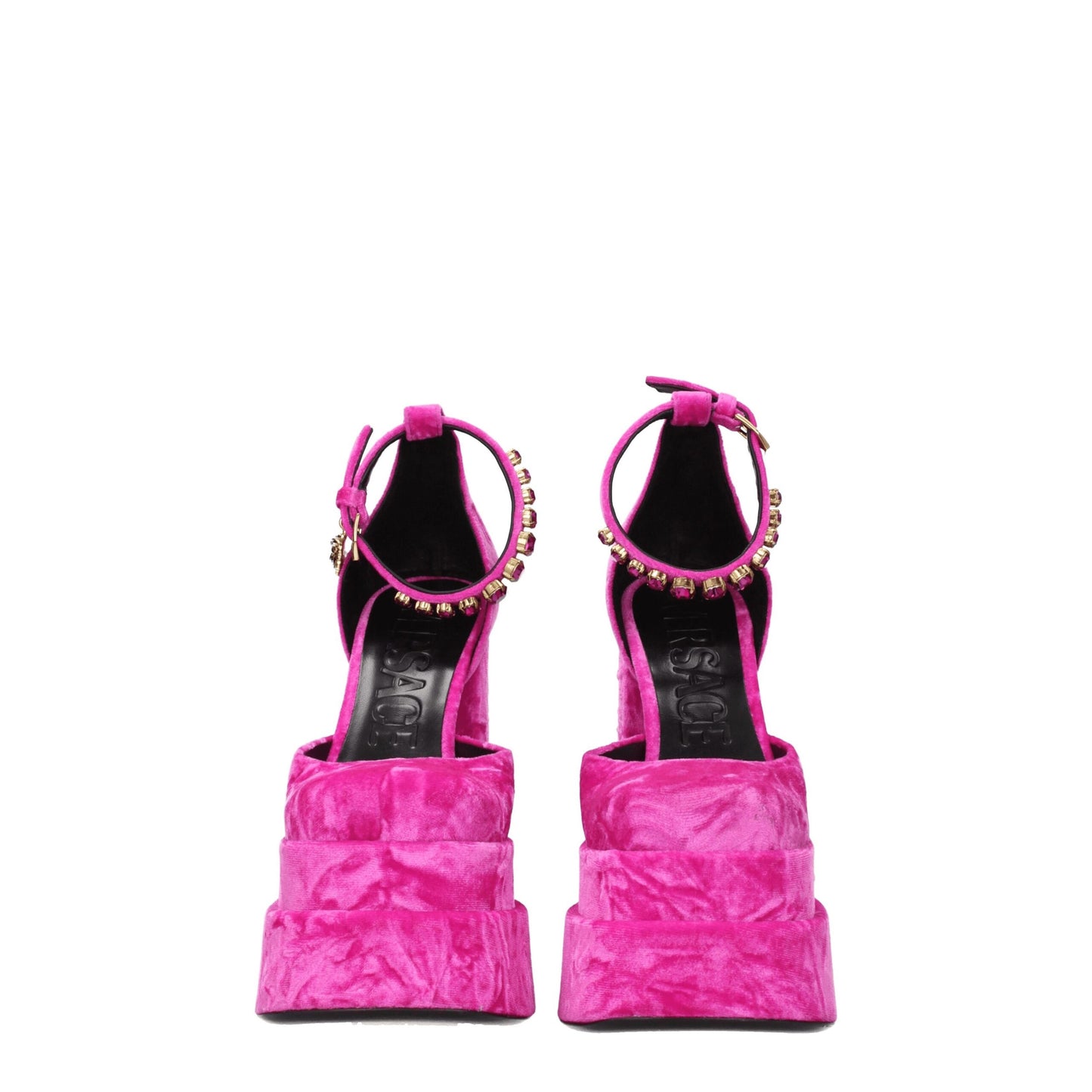 Versace Plateauschuhe aus rosa Samt