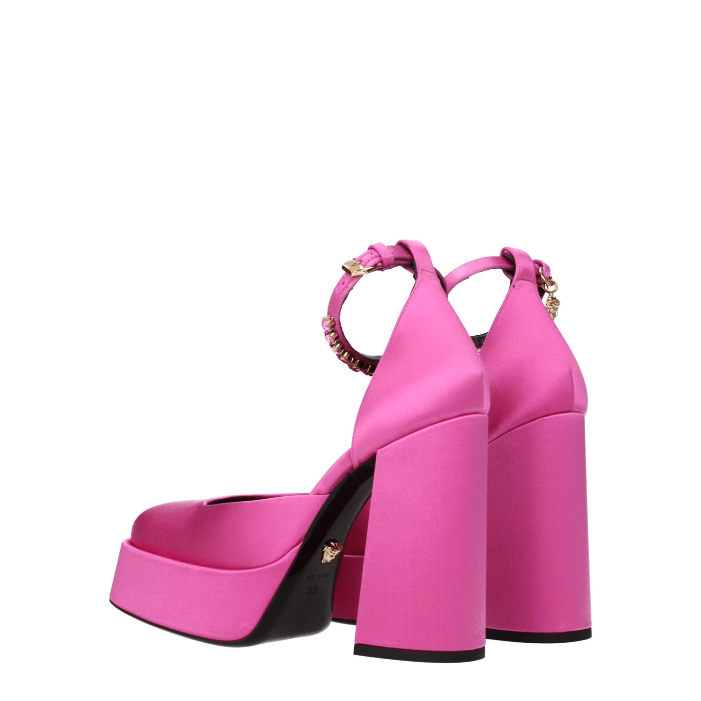 Versace – Rosa Satin-Plateau-Pumps